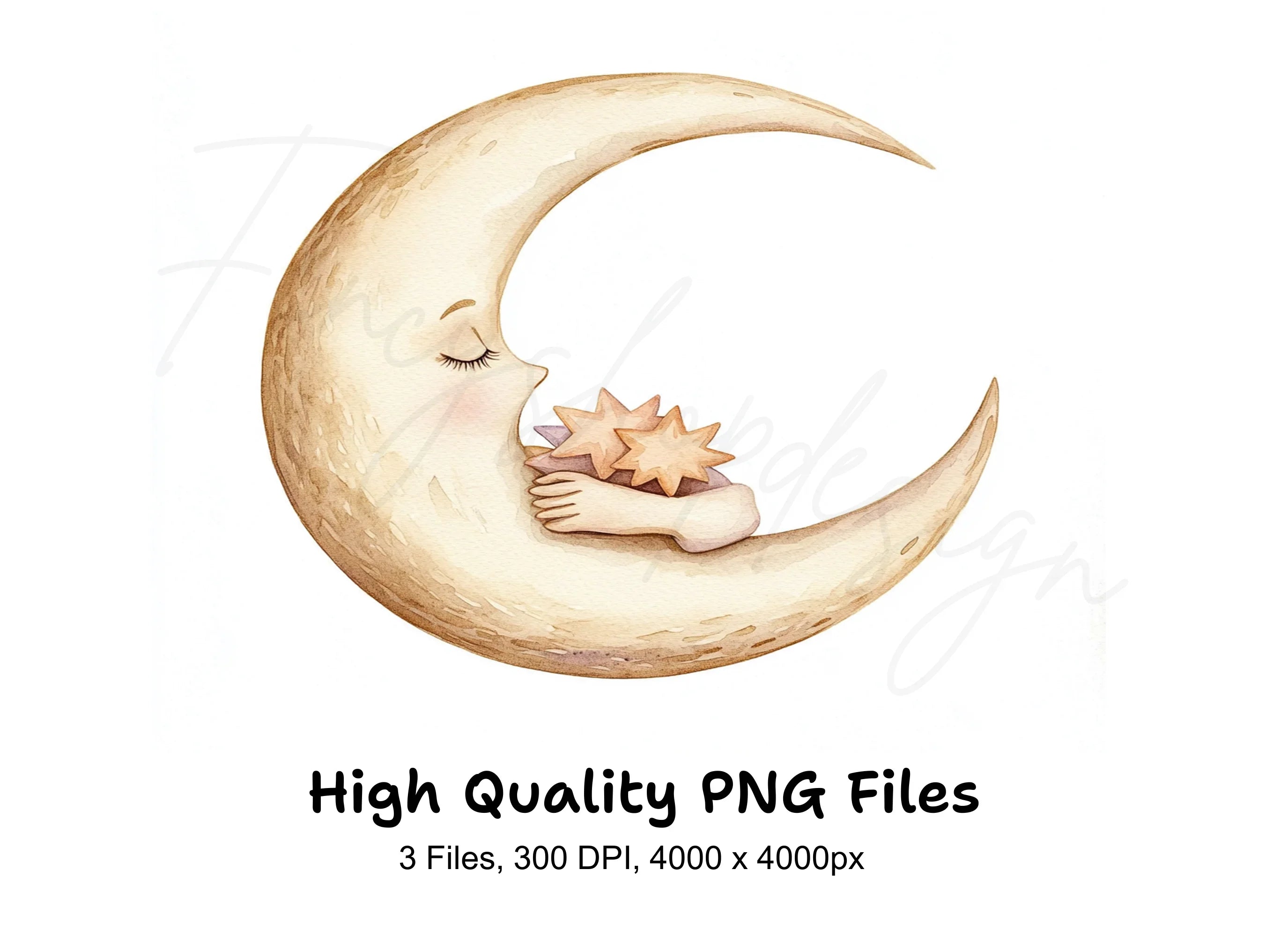 Dreamy Moon and Stars Clipart Bundle
