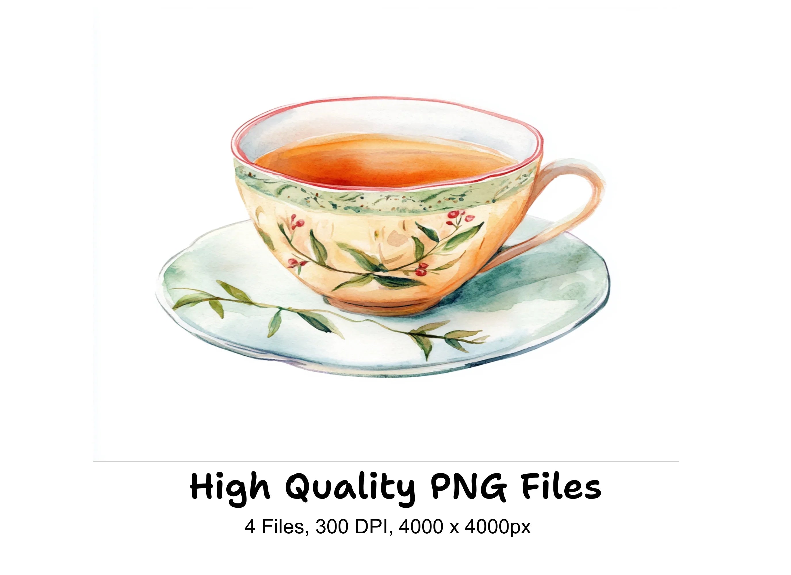 Elegant Teacup Clipart Bundle