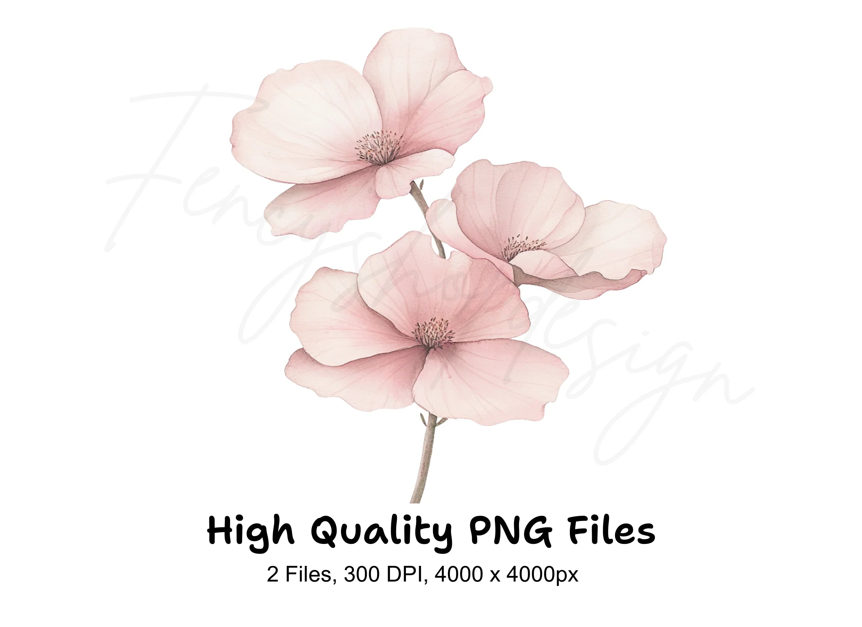 Pink Floral Clipart Bundle