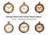 Antique Pocket Watch Clipart Bundle