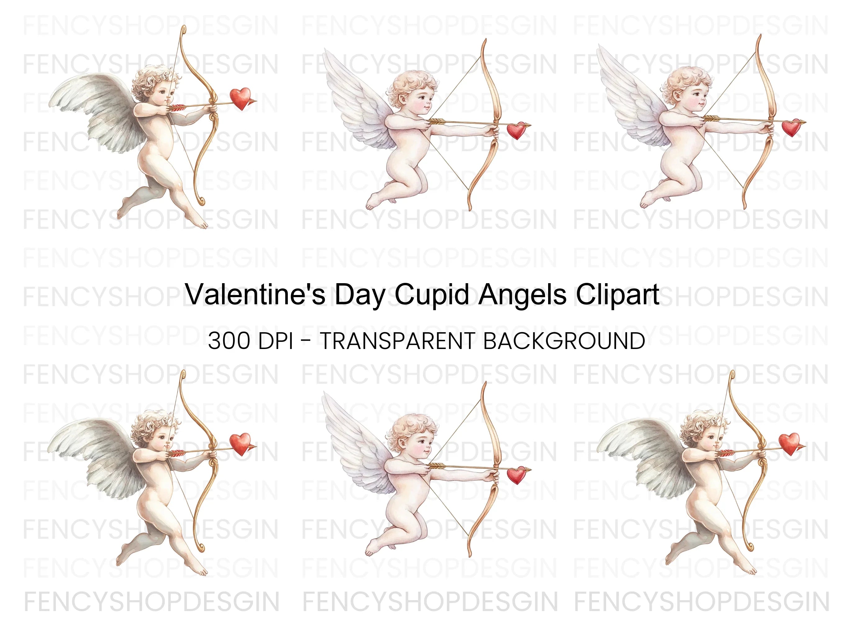 Cute Cupid Valentine Day Clipart Bundle