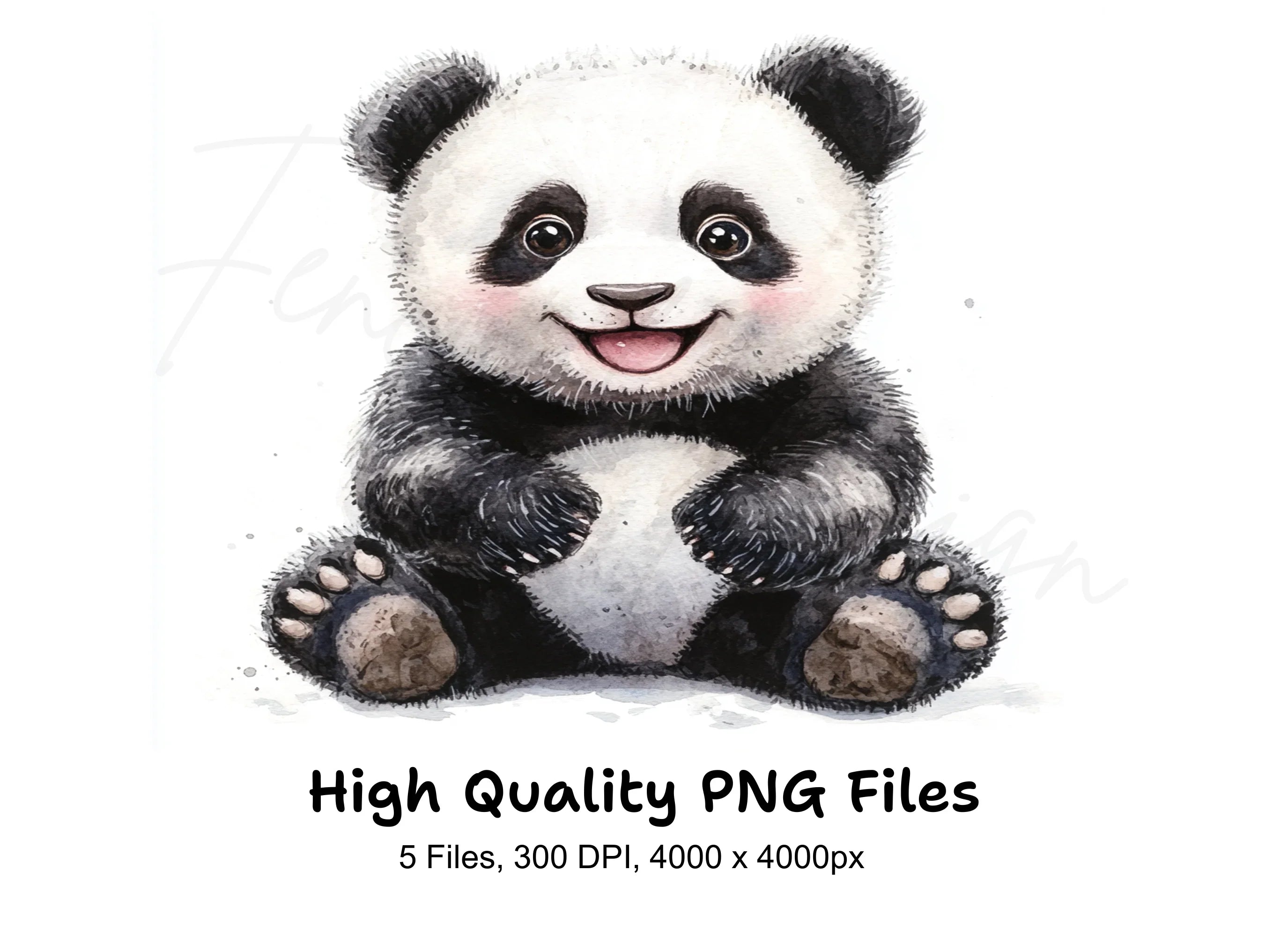 Happy Panda Bear Clipart Bundle