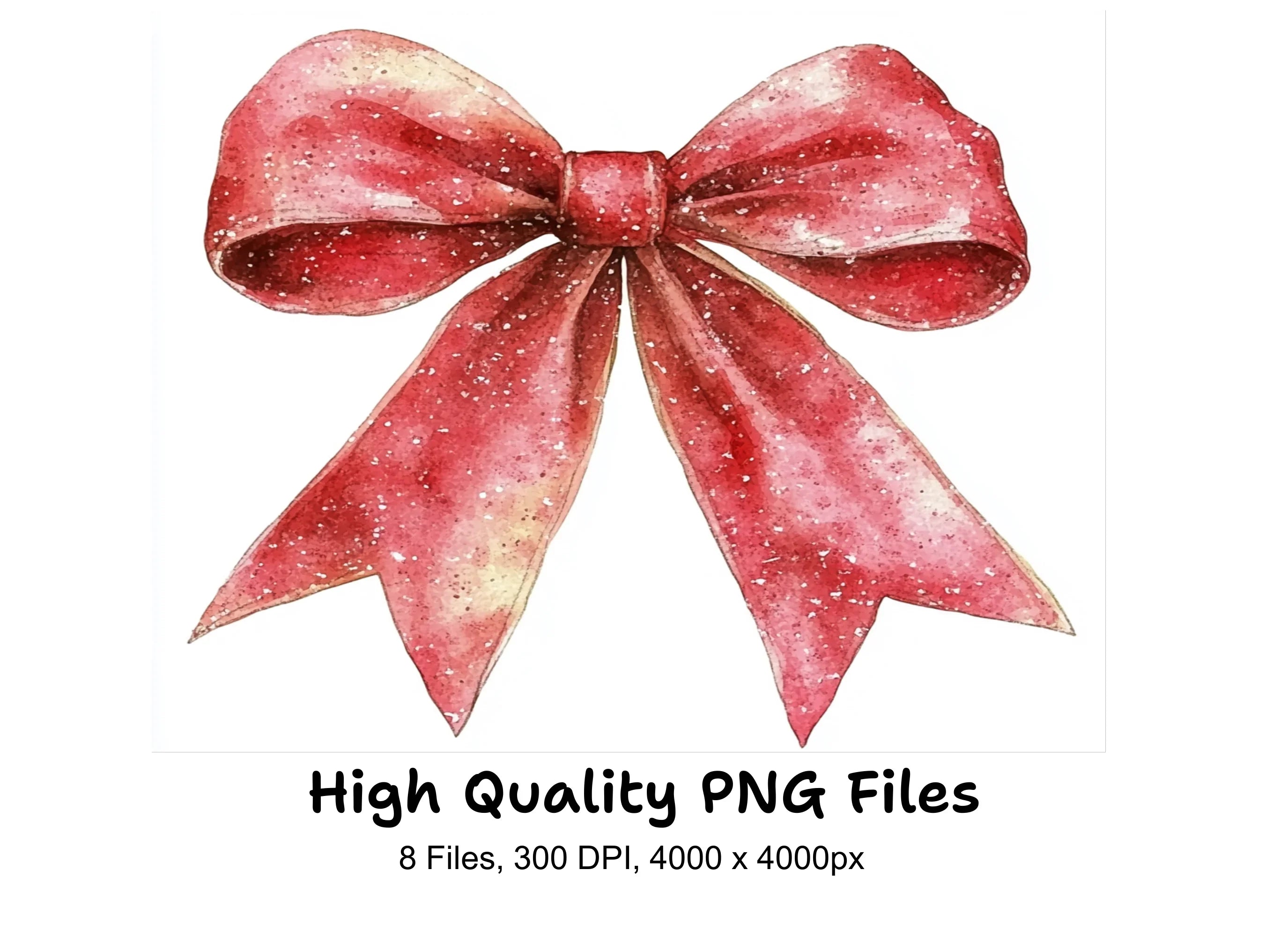 Red Christmas Bow Clipart Bundle