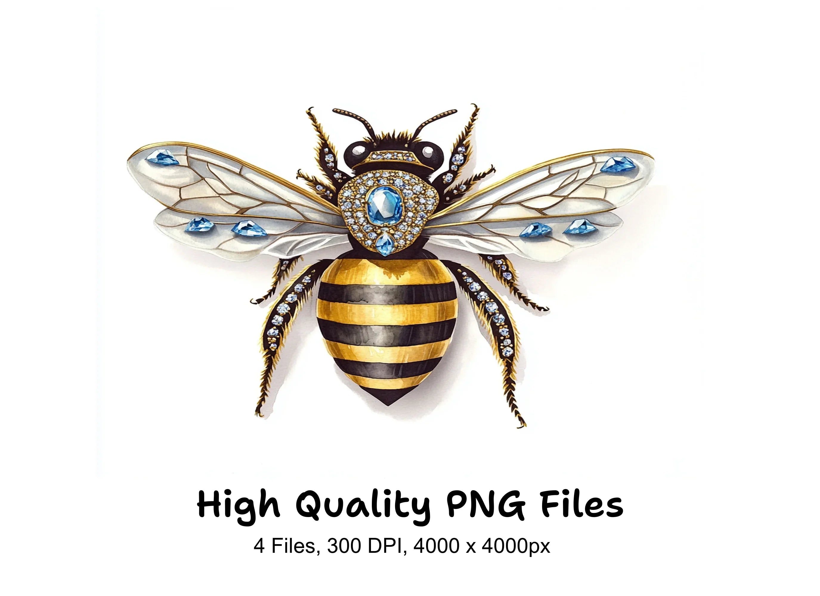 Jeweled Bee Clipart Bundle