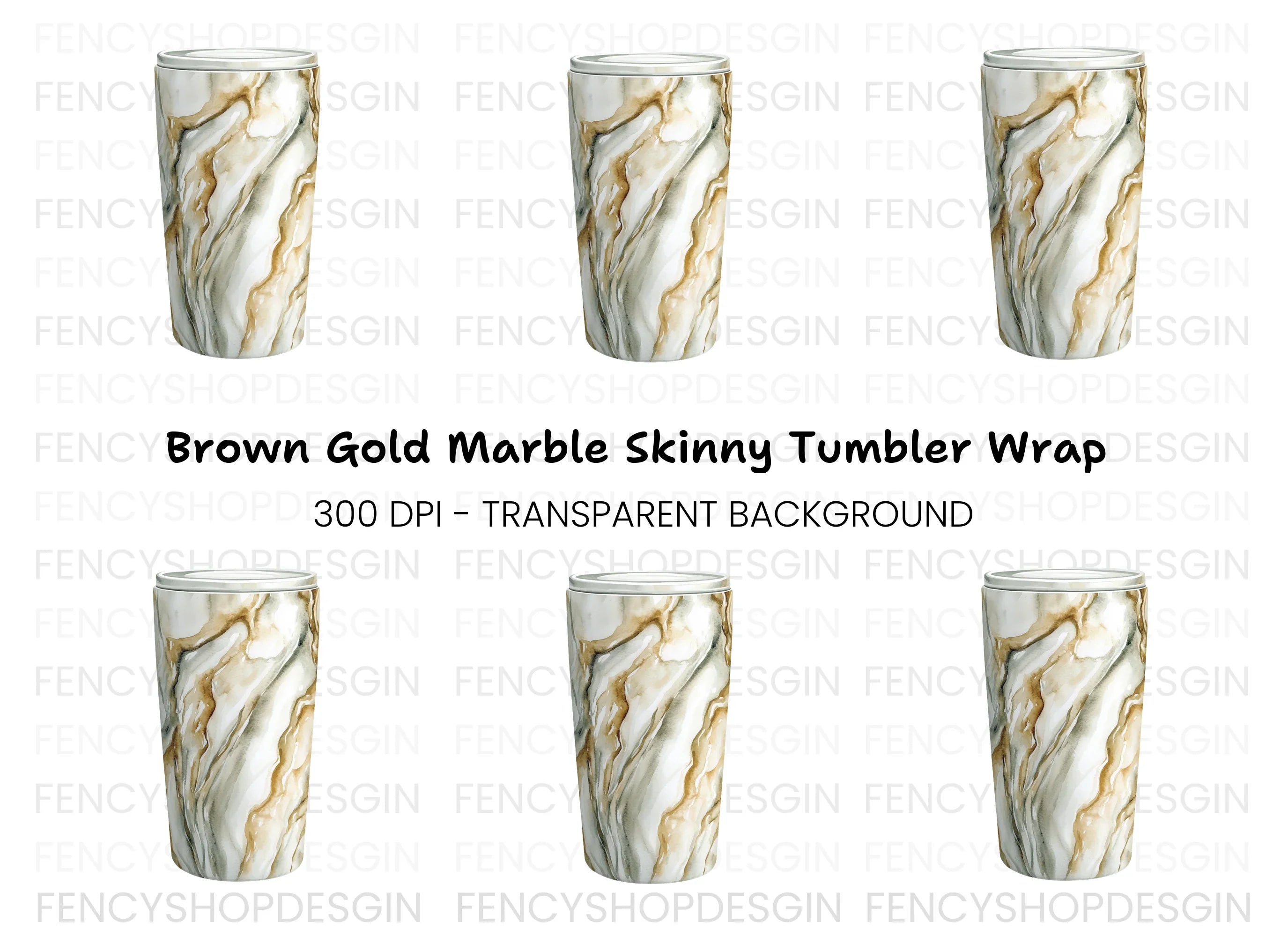 Brown Marble Tumbler Clipart Bundle