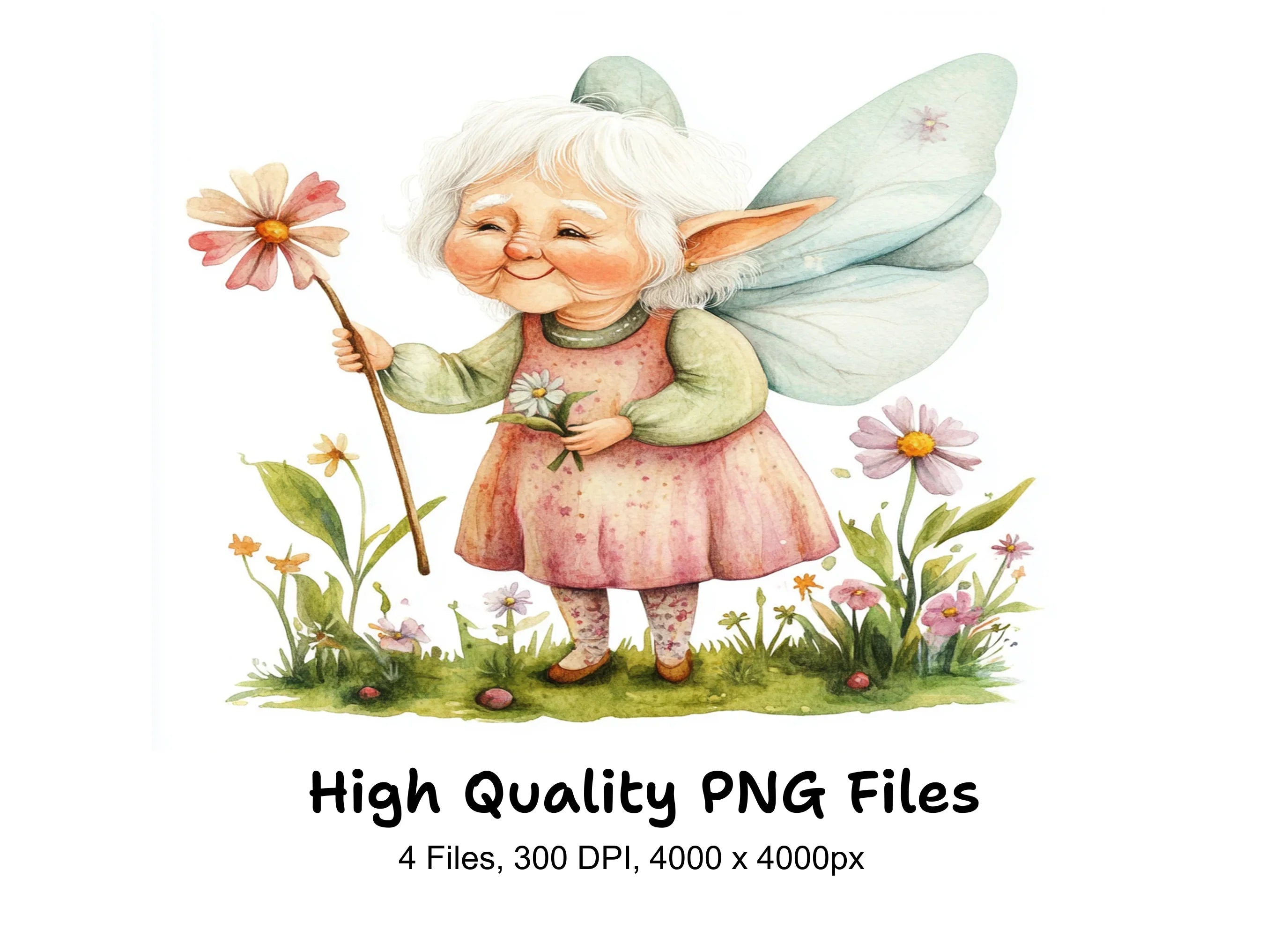 Elderly Fairy Clipart Bundle