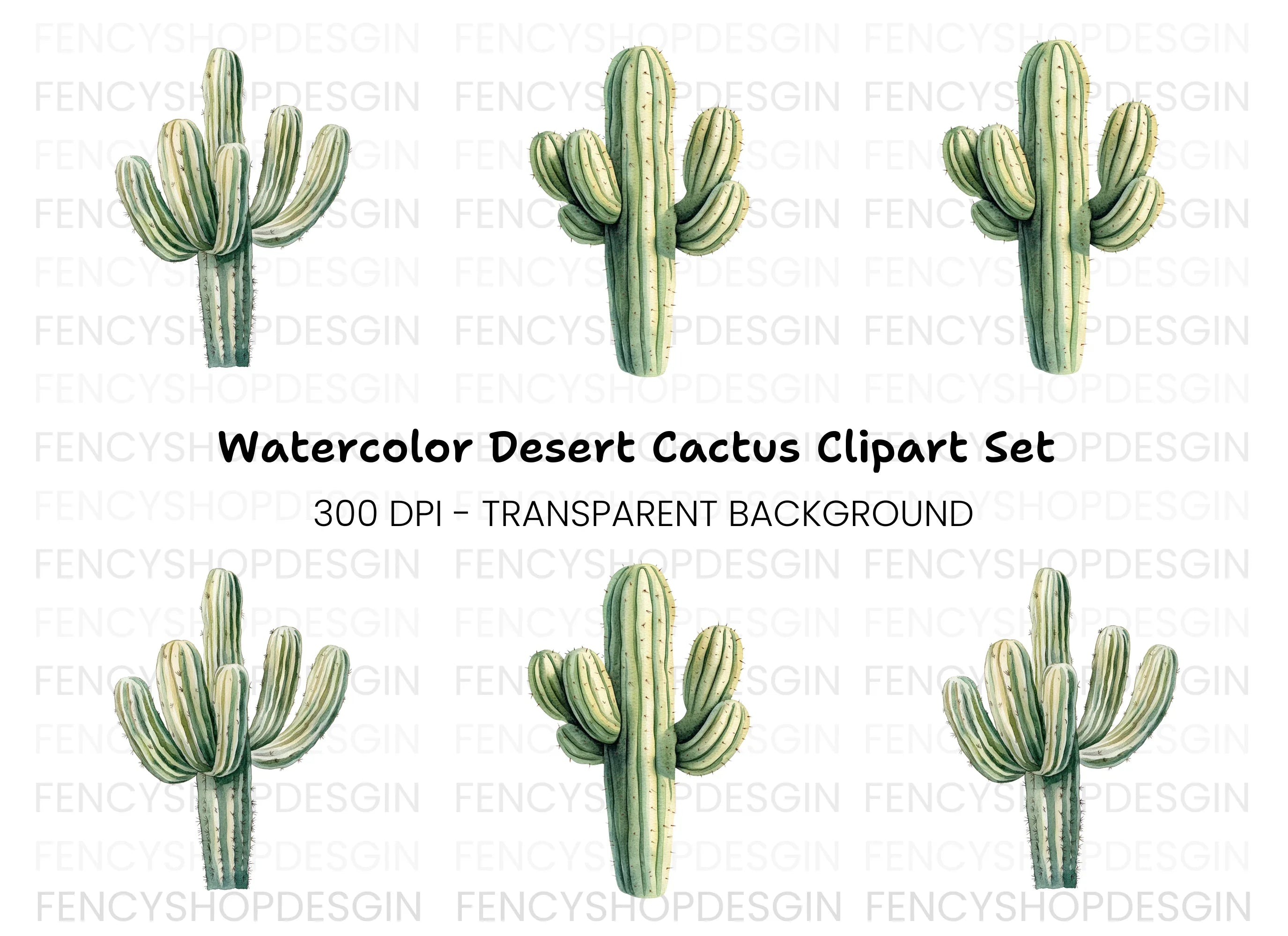 Saguaro Cactus Clipart Bundle
