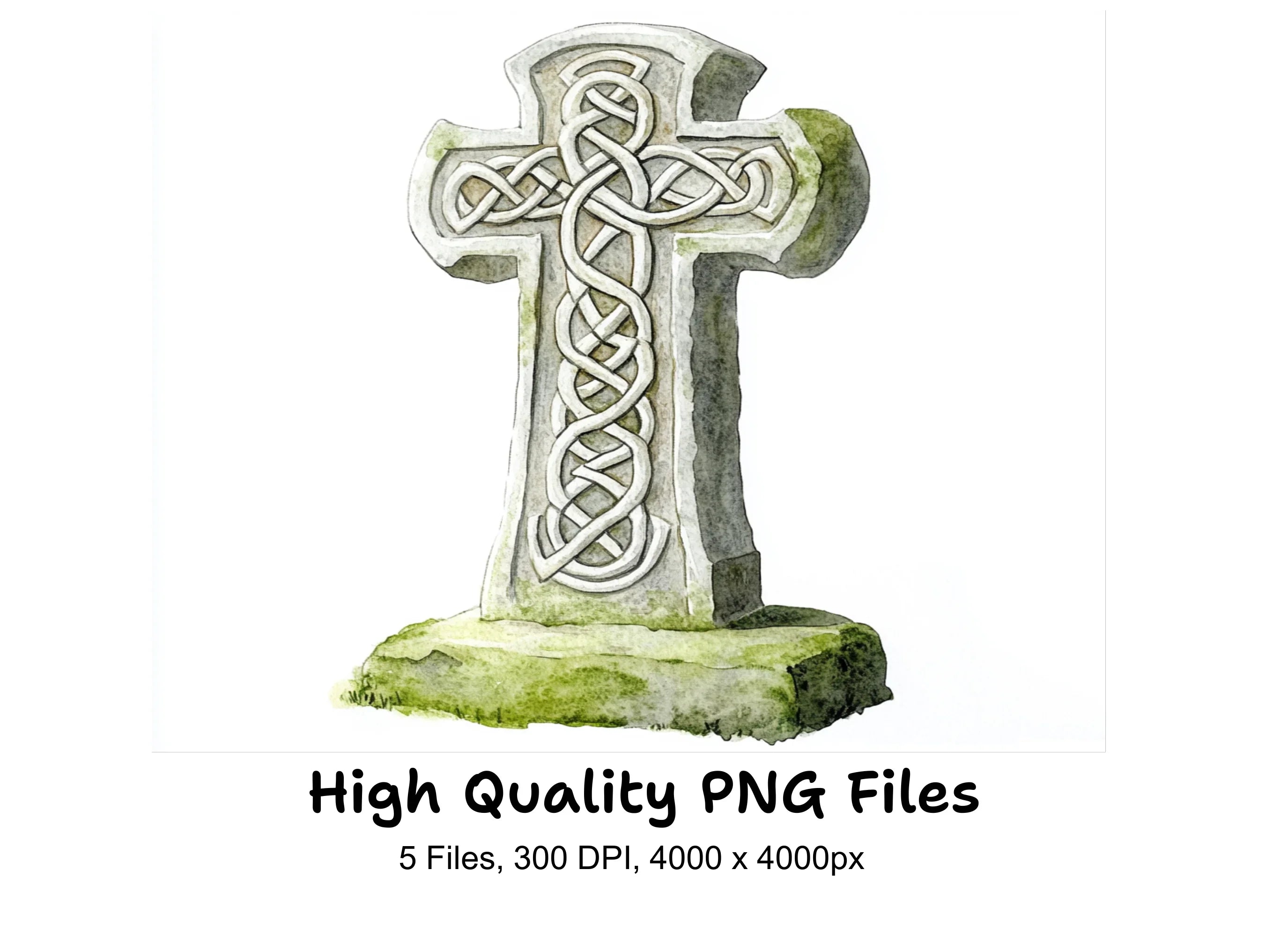 Celtic Cross Gravestone Clipart Bundle
