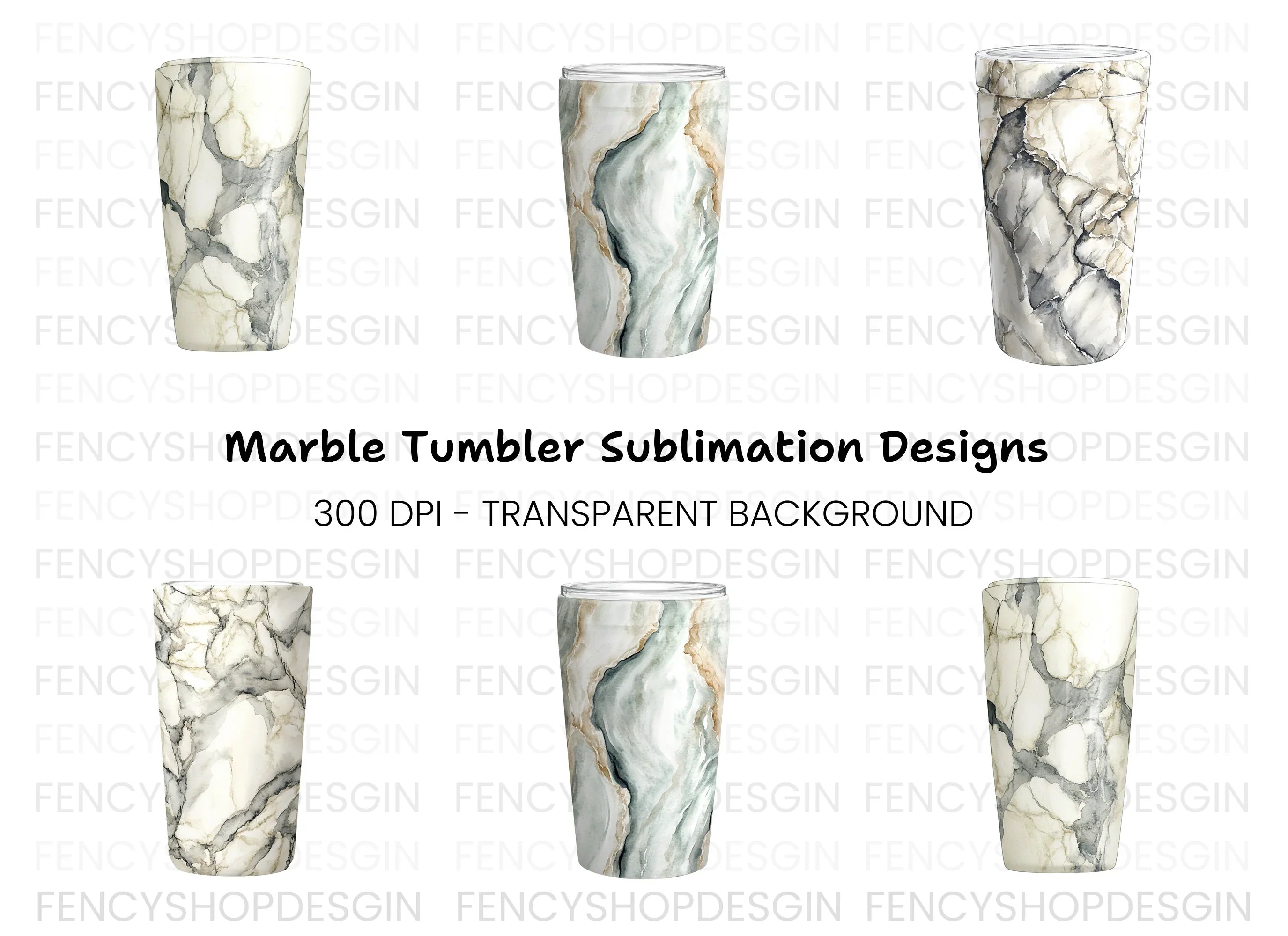Marble Tumbler Designs Clipart Bundle