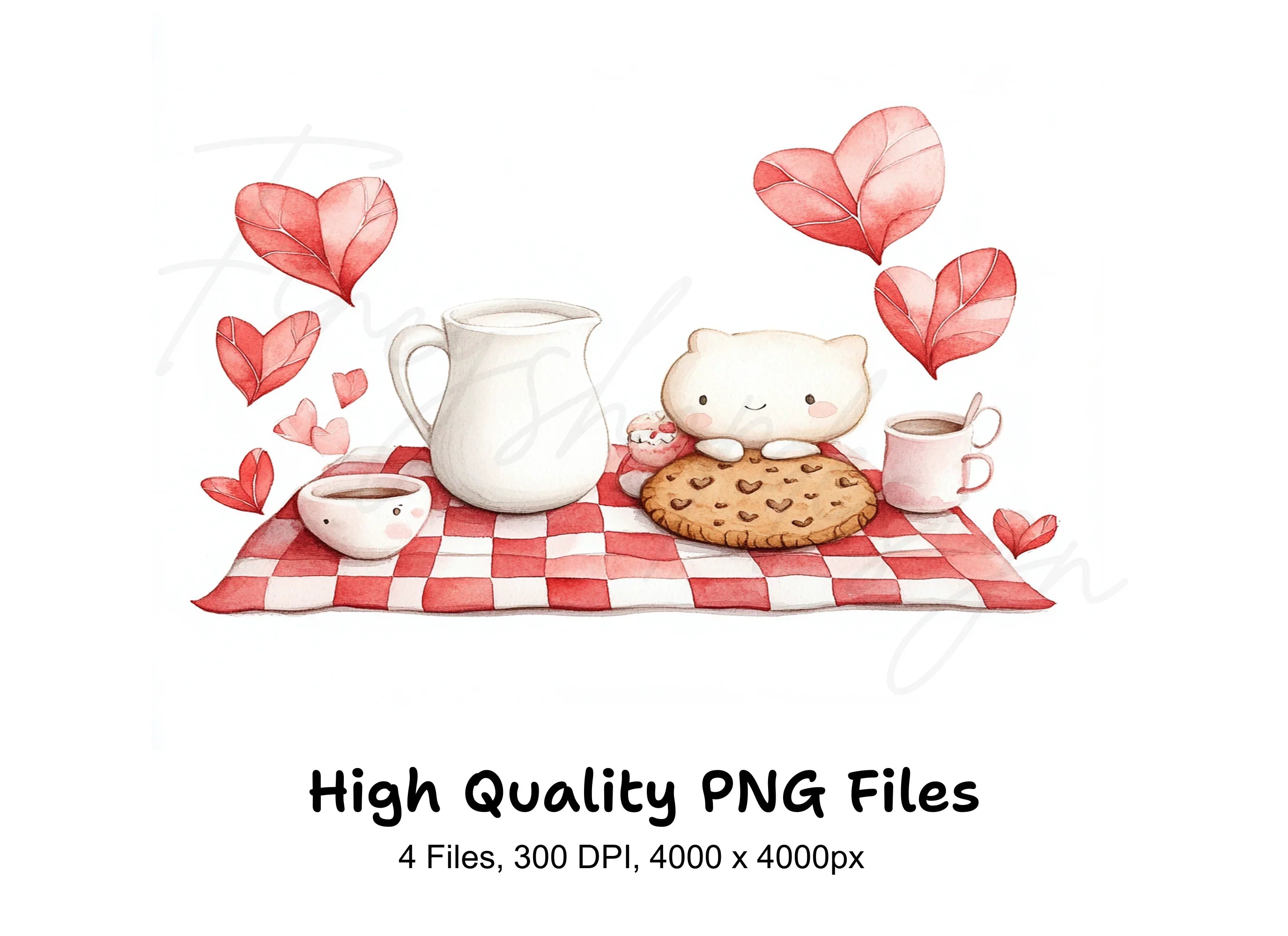 Cute Valentine Day Picnic Clipart Bundle