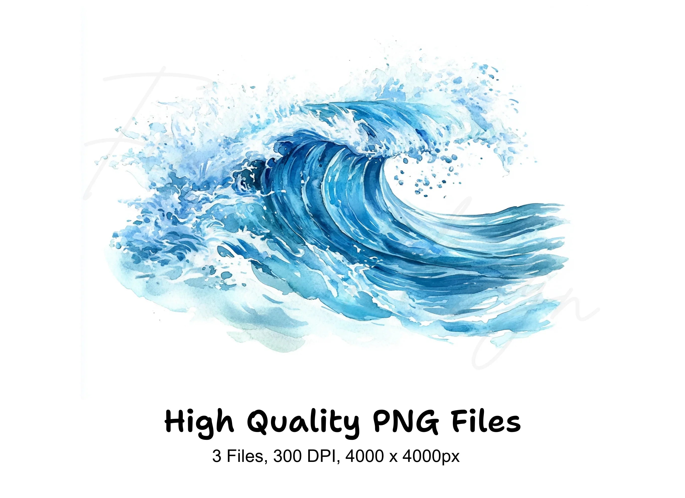 Dynamic Ocean Waves Clipart Bundle