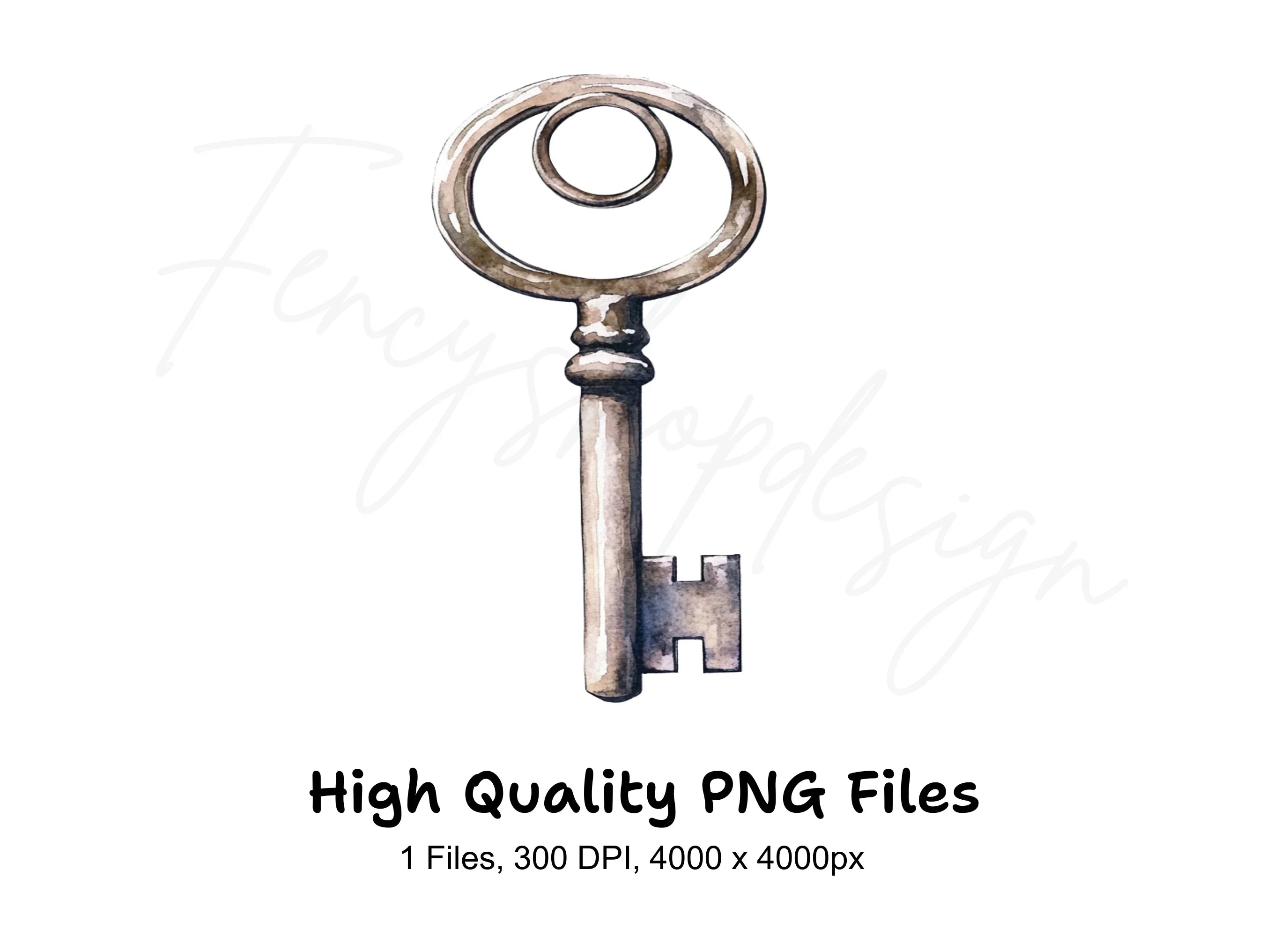 Vintage Skeleton Key Clipart Bundle