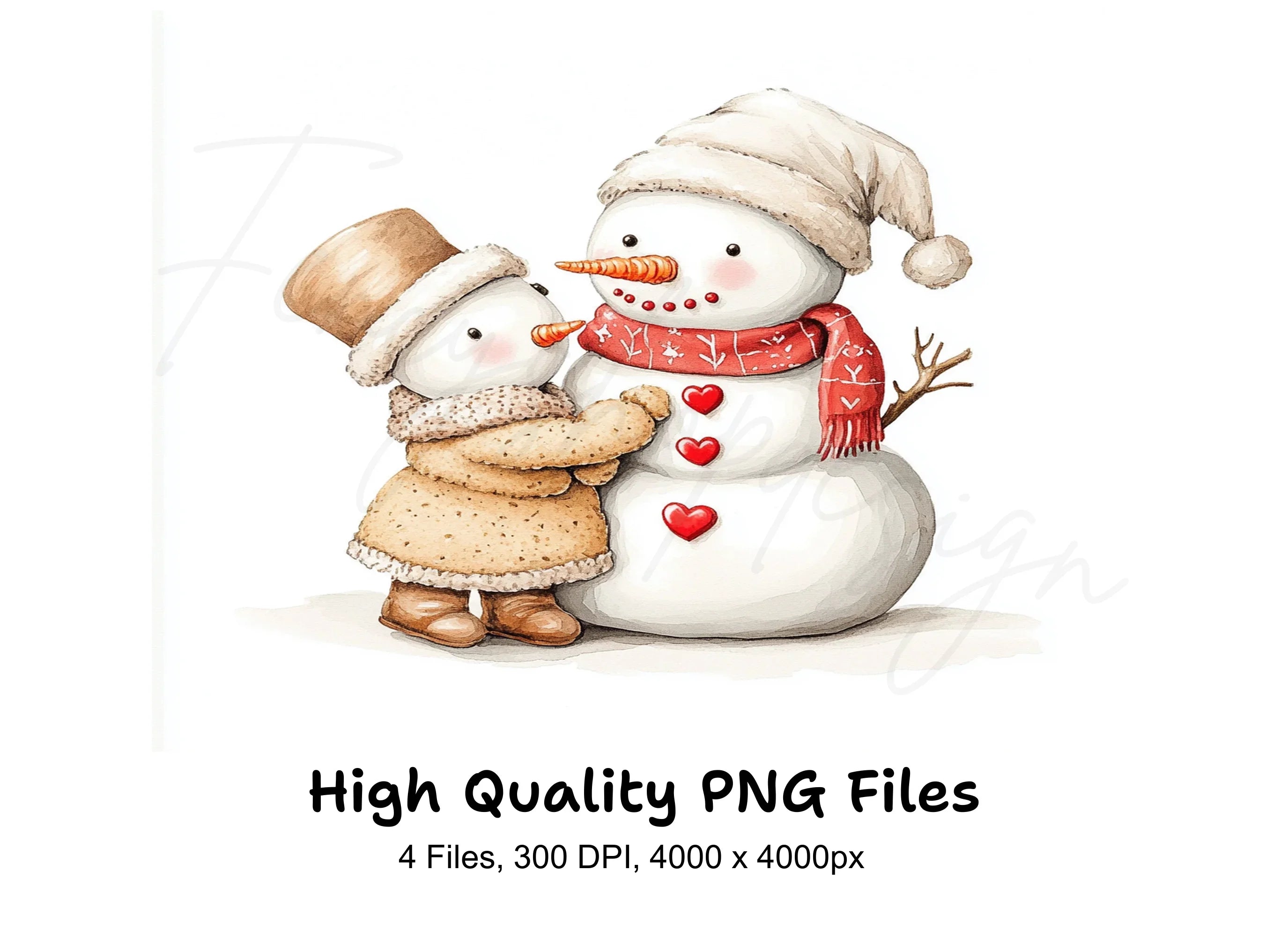 Snowman Couple Winter Holiday Clipart Bundle
