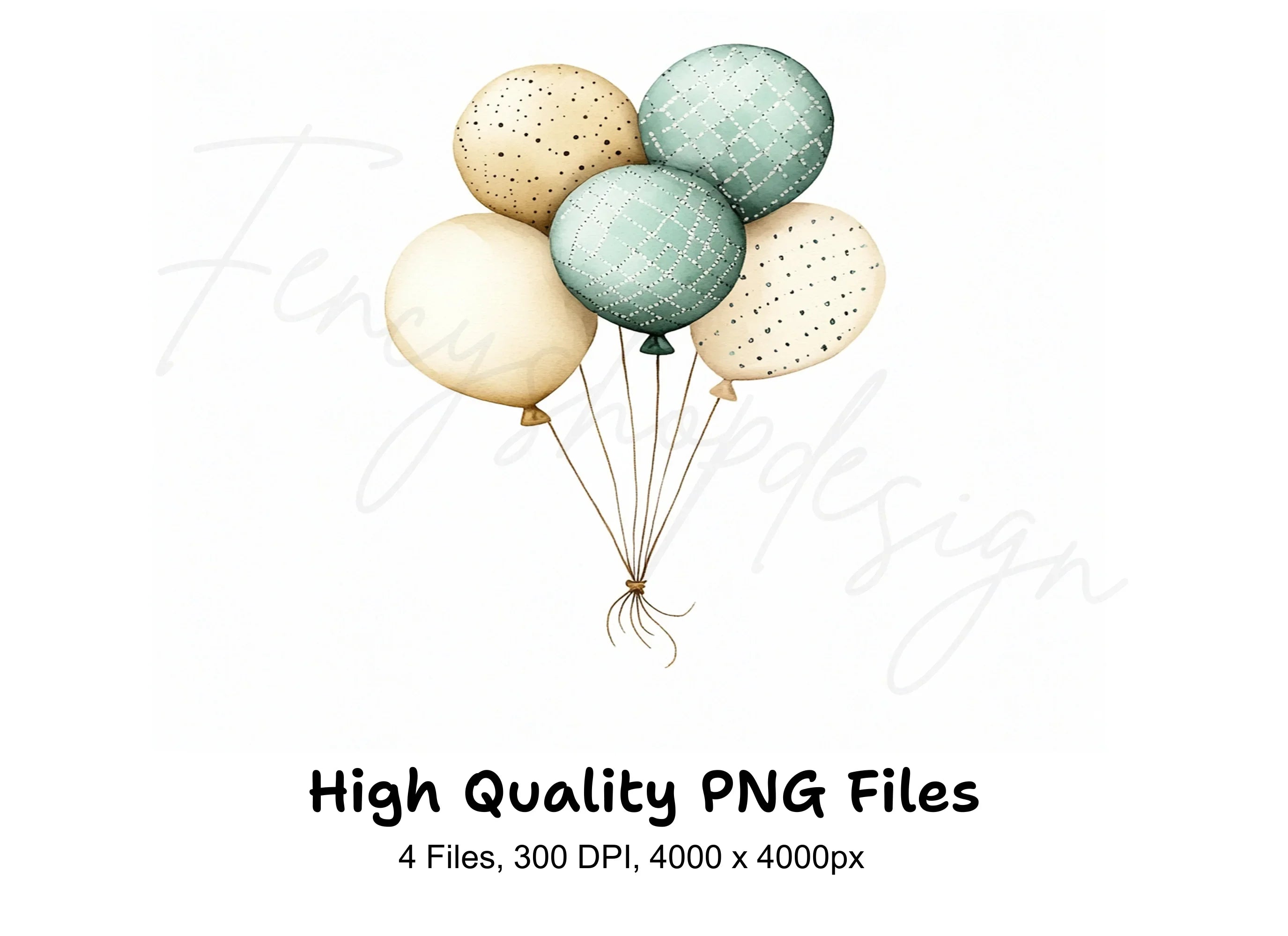Boho Balloon Clipart Bundle