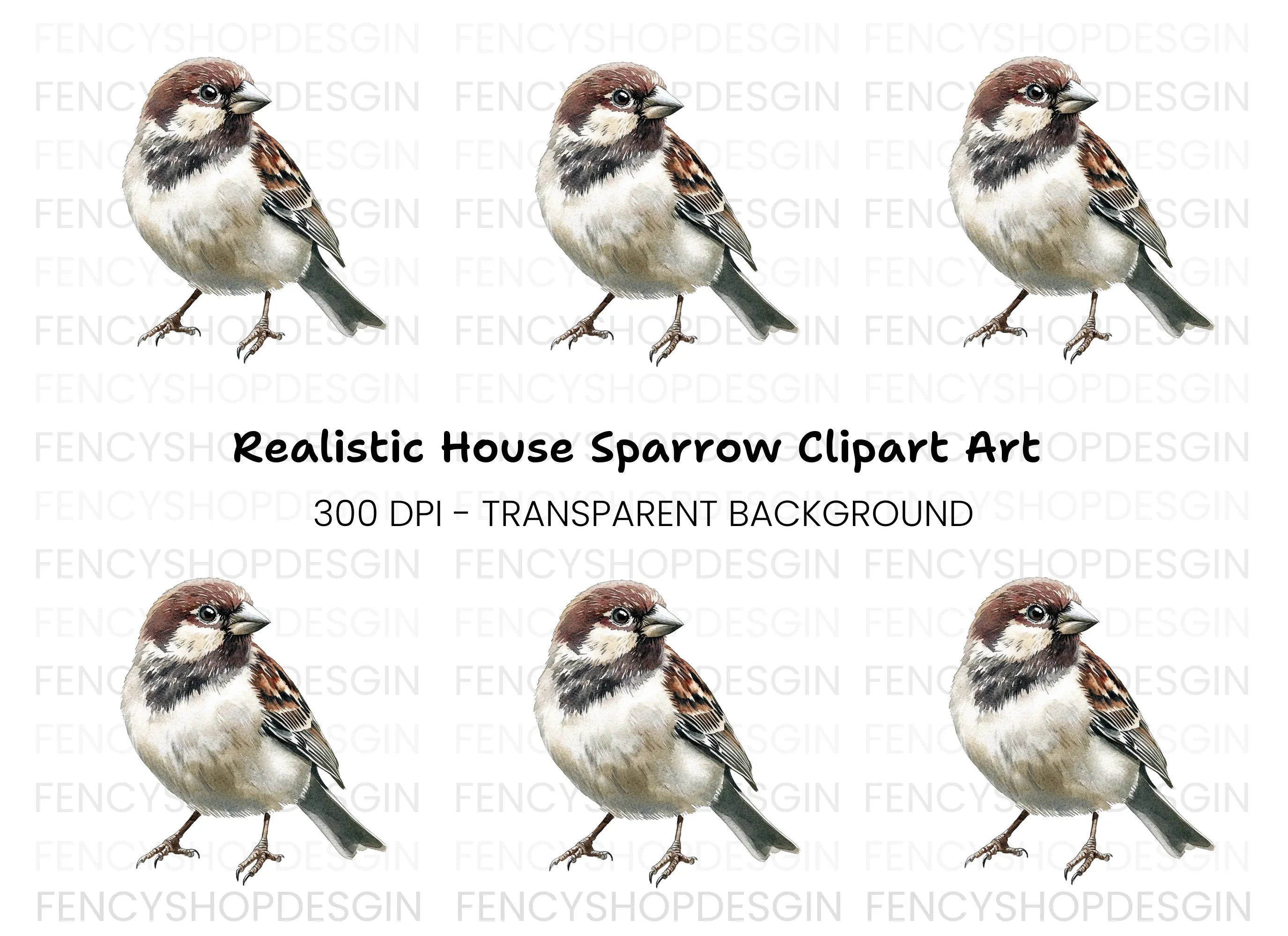 Sparrow Bird Clipart Bundle