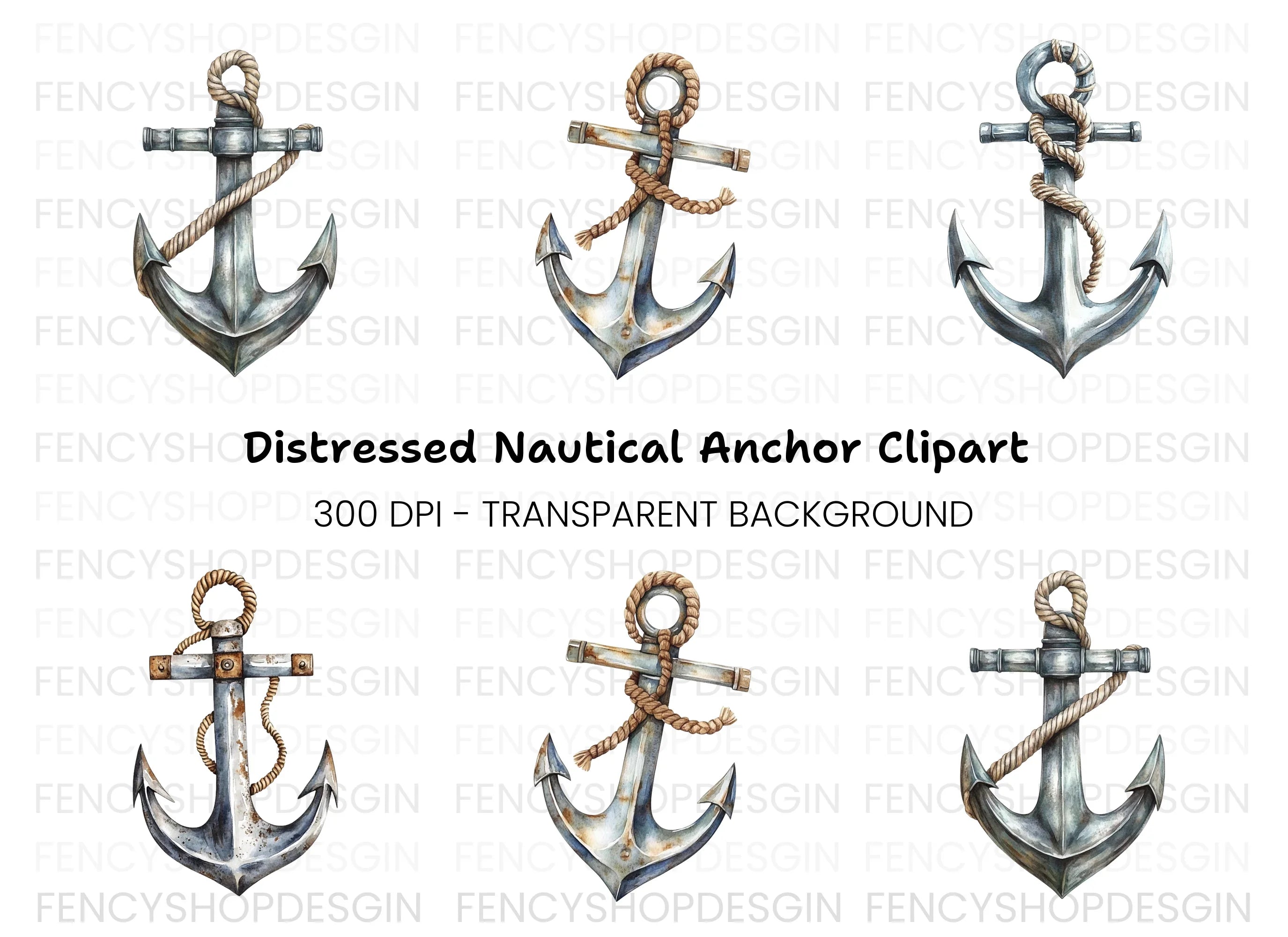Nautical Anchor Clipart Bundle