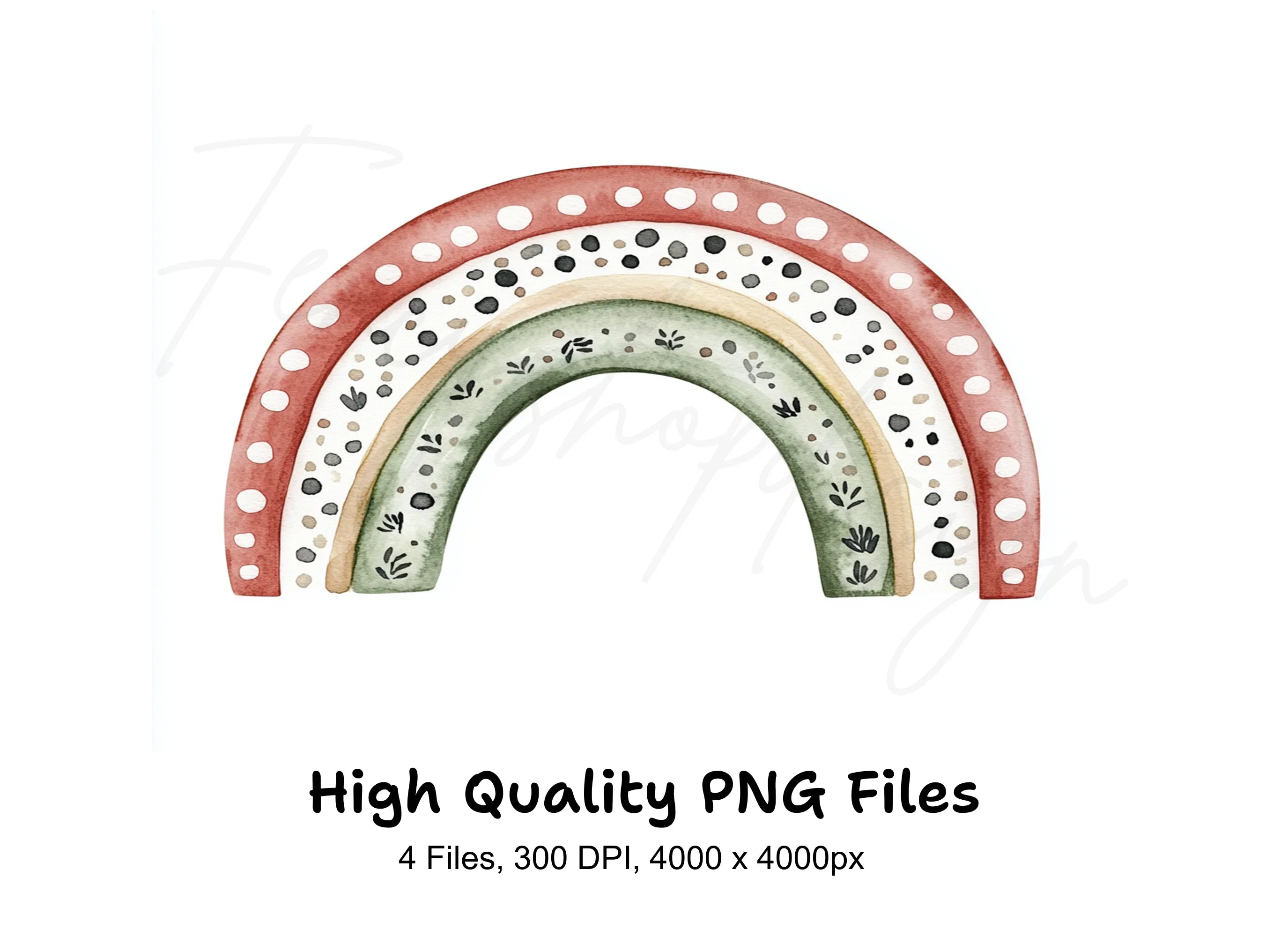 Boho Rainbow Clipart Bundle