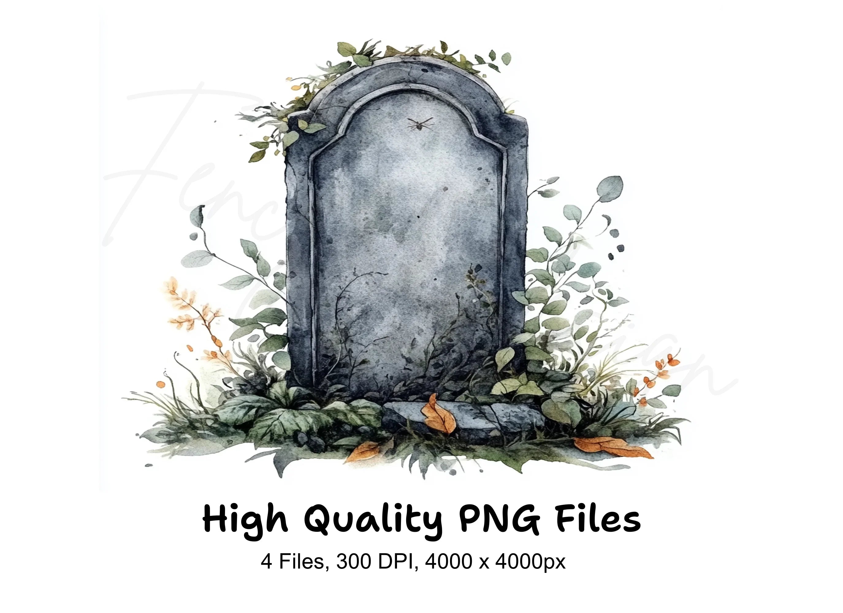 Autumn Halloween Gravestone Clipart Bundle