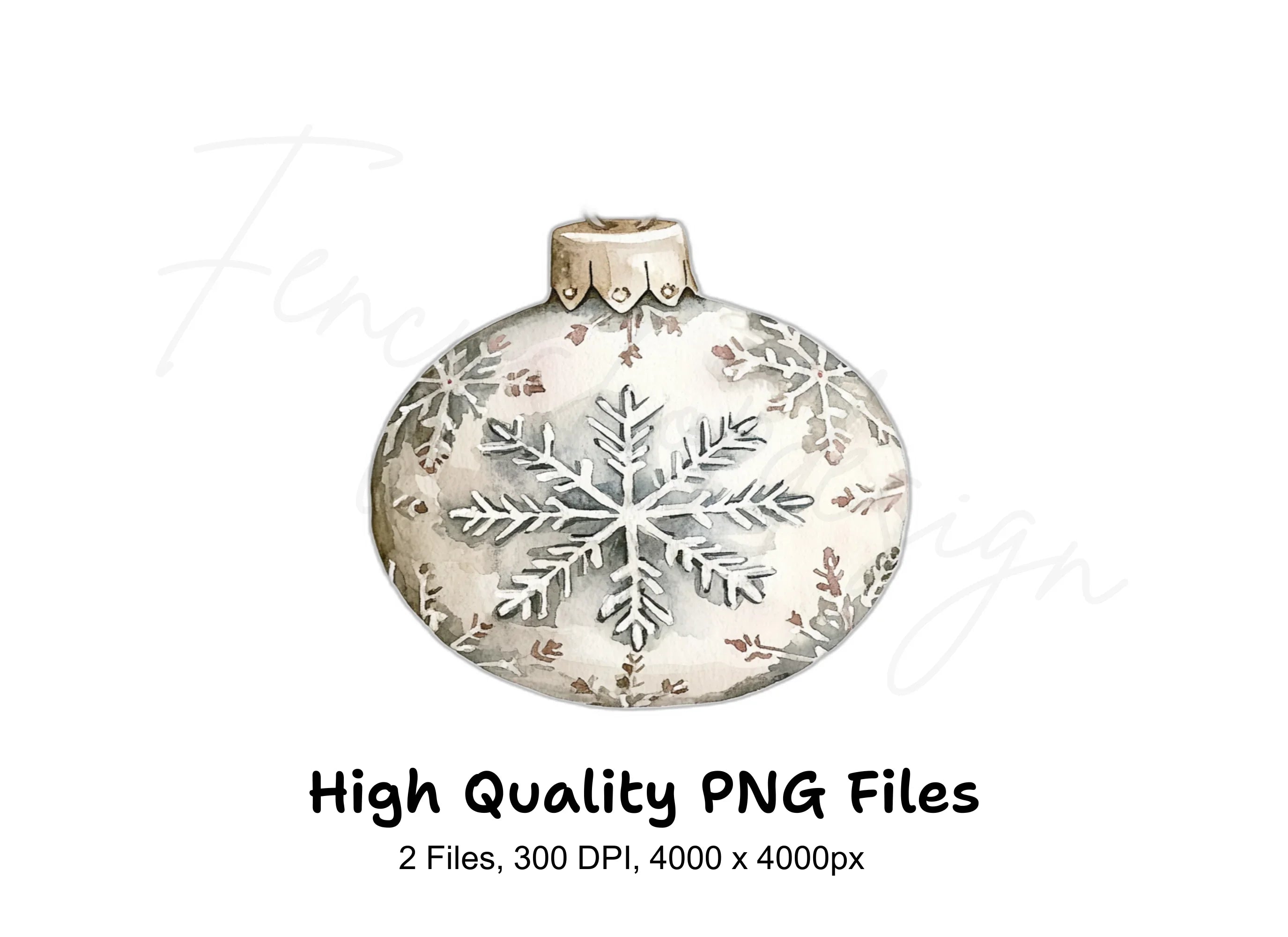 Snowflake Christmas Ornaments Clipart Bundle