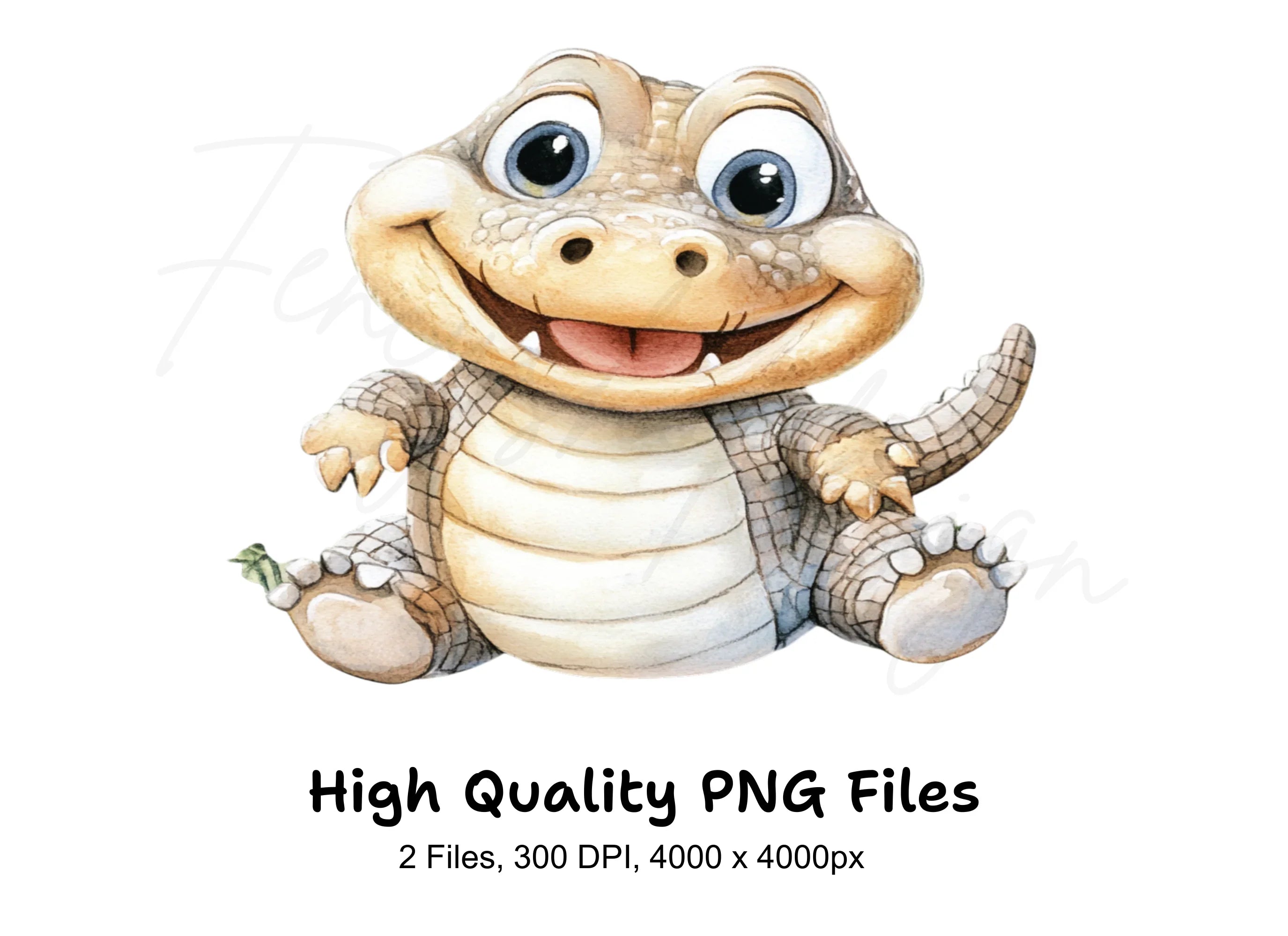 Cute Alligator and Crocodile Clipart Bundle