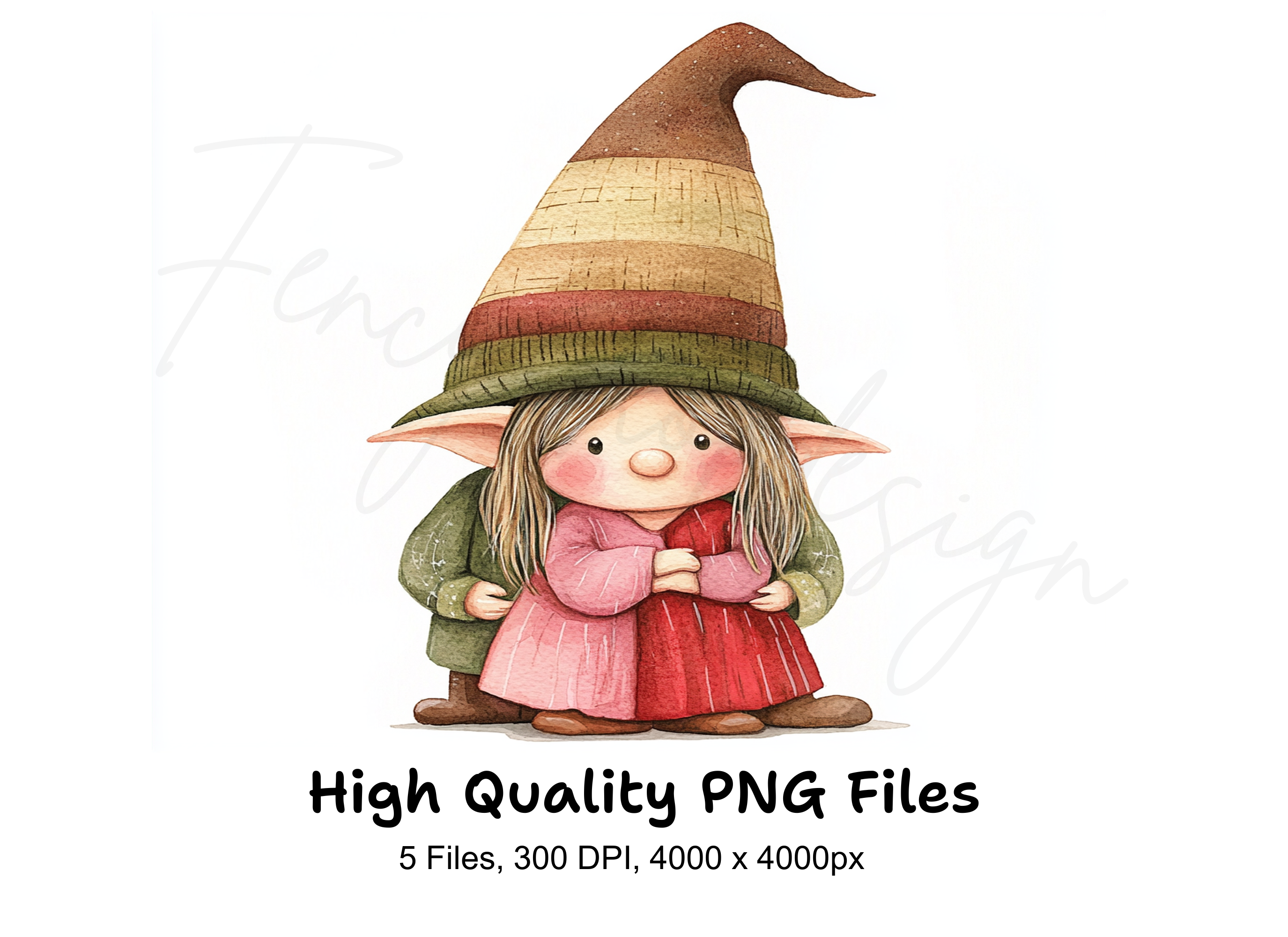 Adorable Gnome Family Clipart Bundle