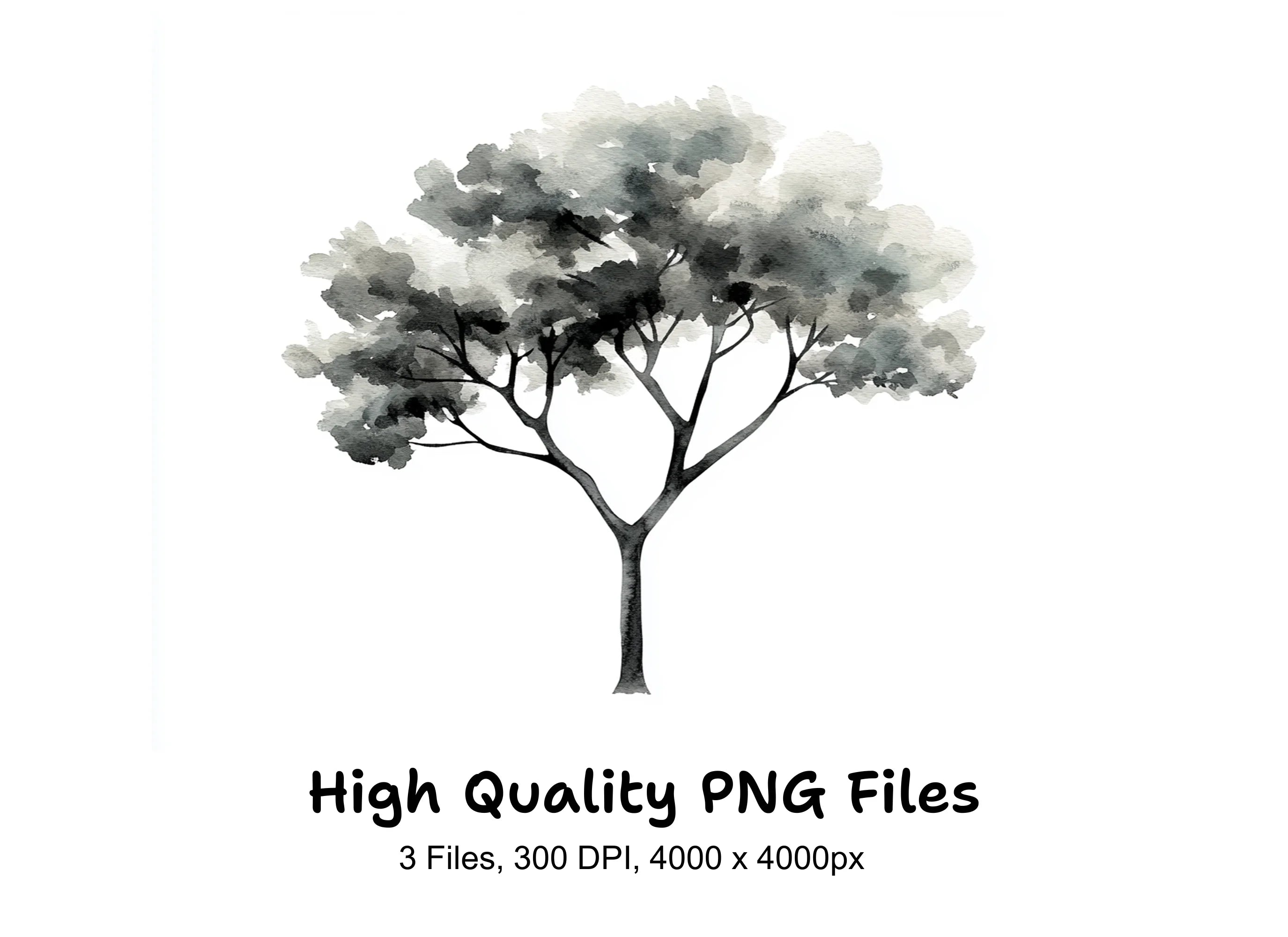 Monochrome Tree Clipart Bundle
