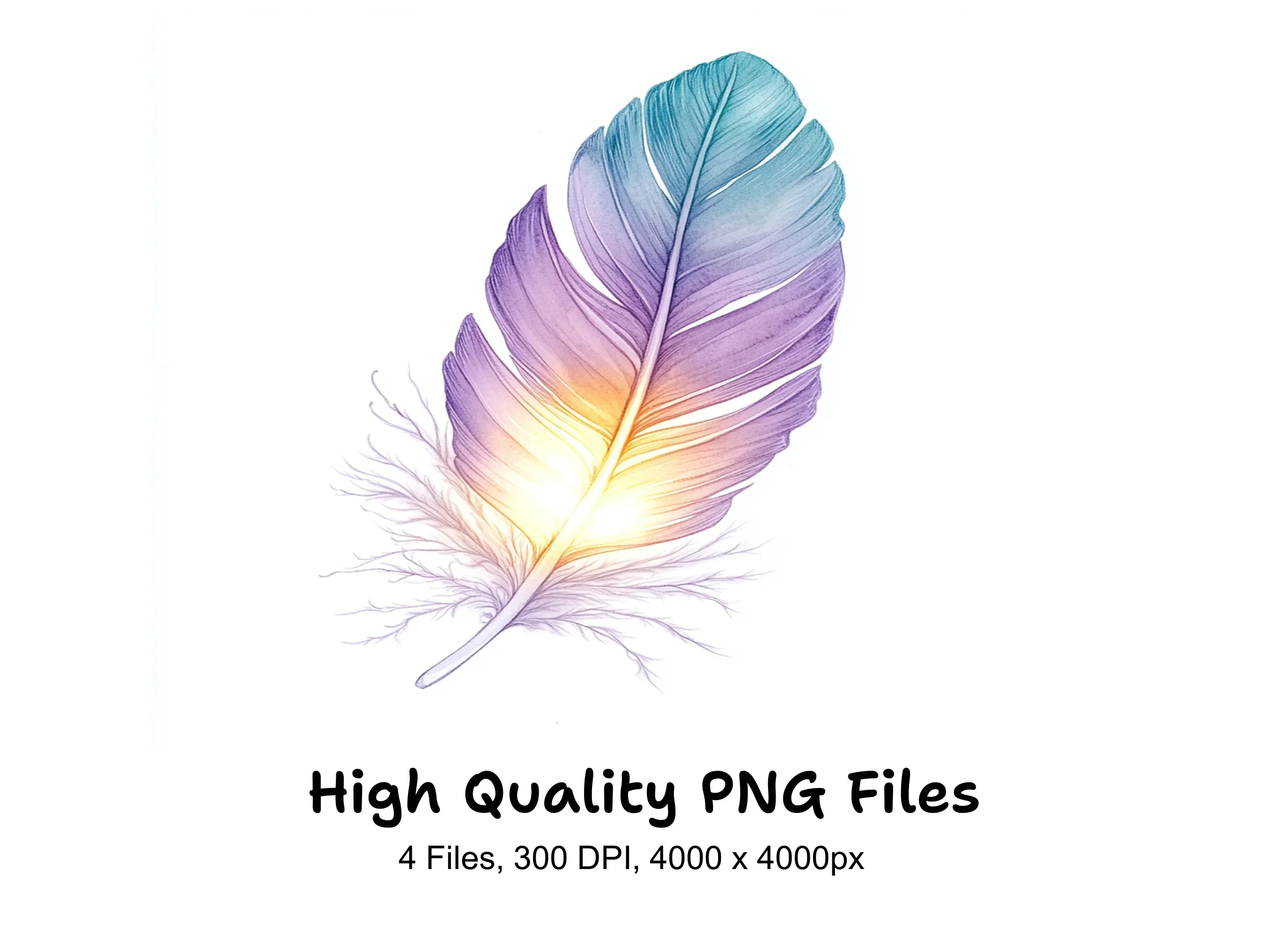 Vibrant Feather Clipart Bundle