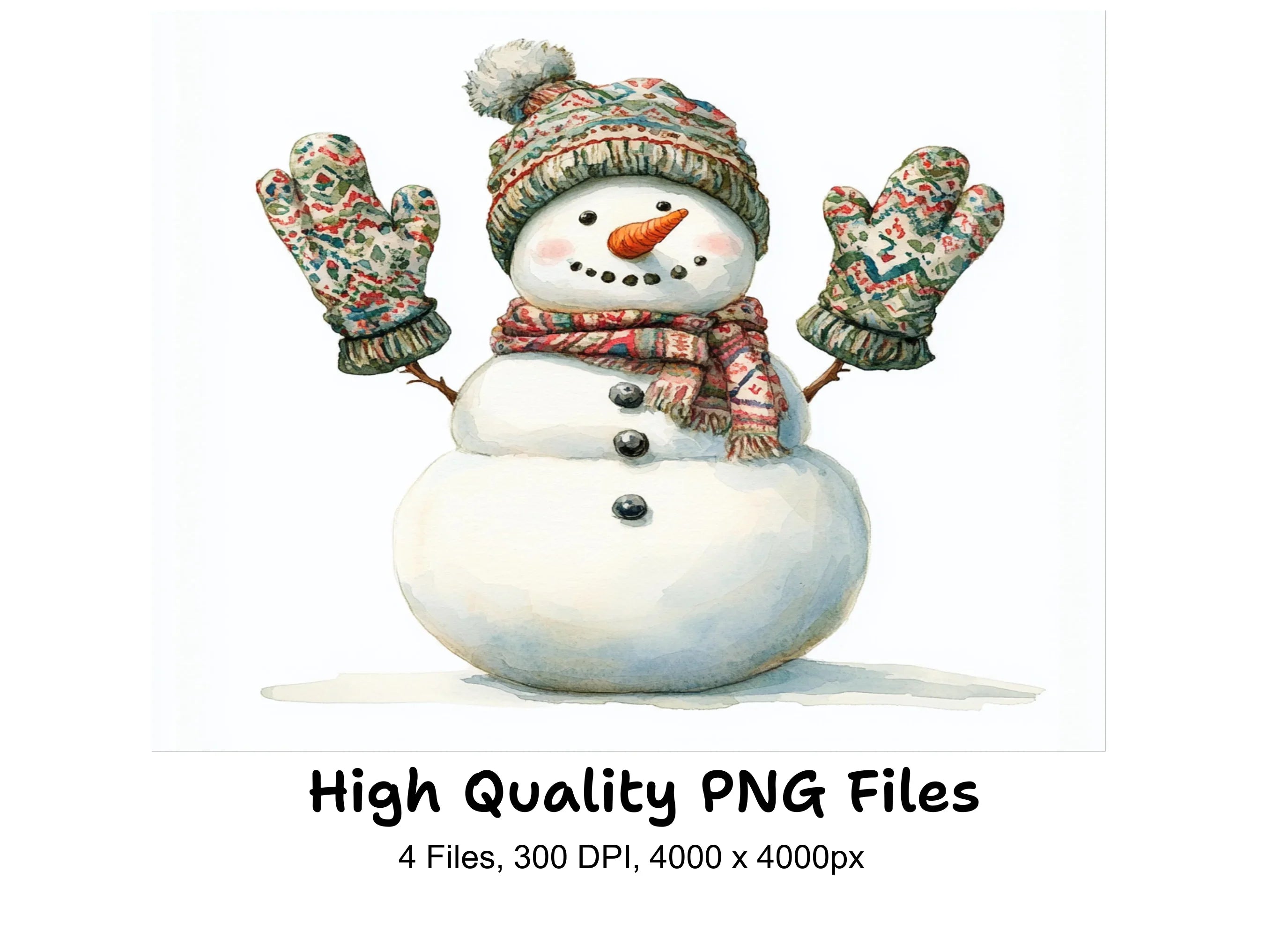 Cute Snowman Clipart Bundle