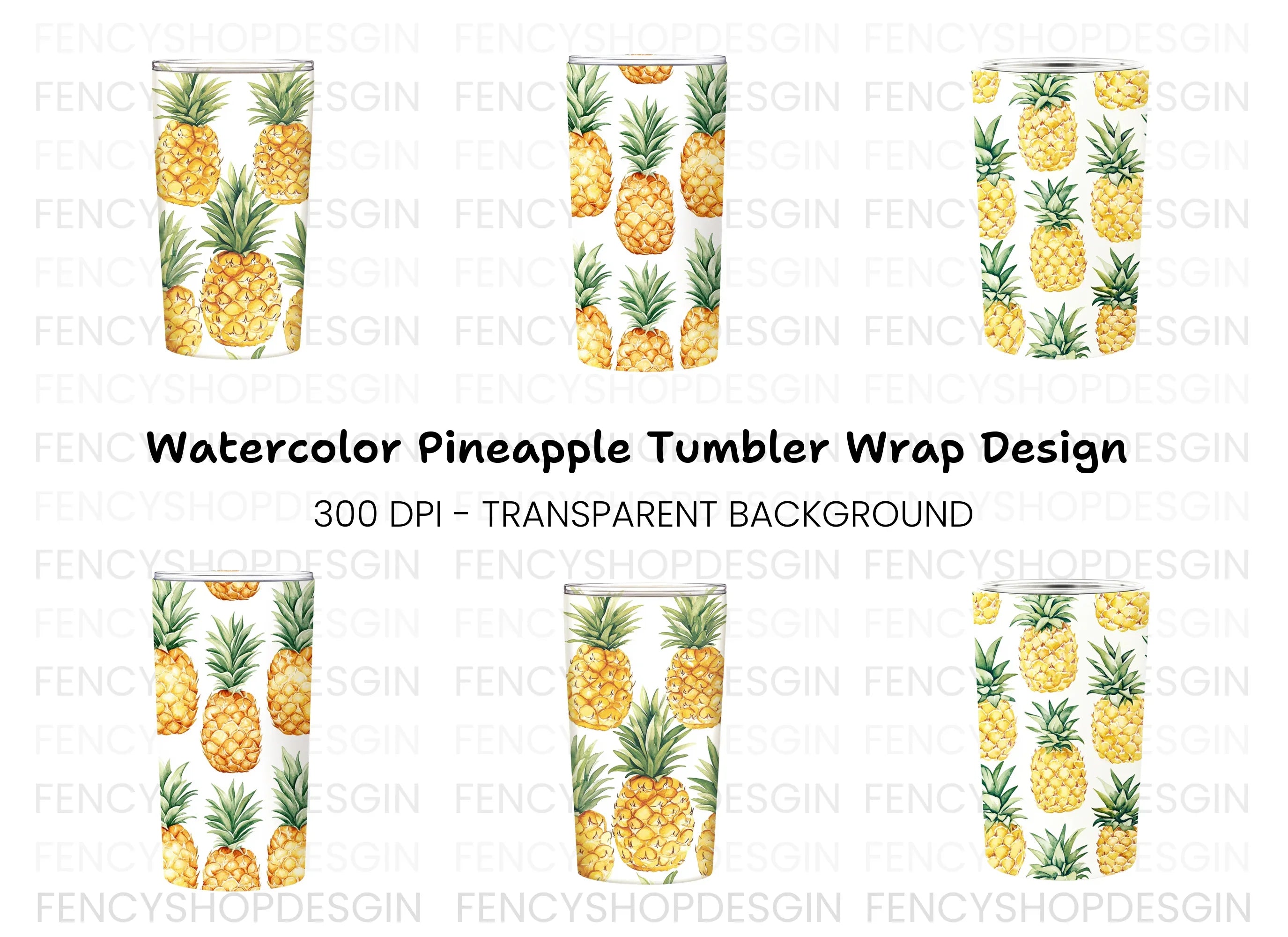 Pineapple Tumbler Clipart Bundle