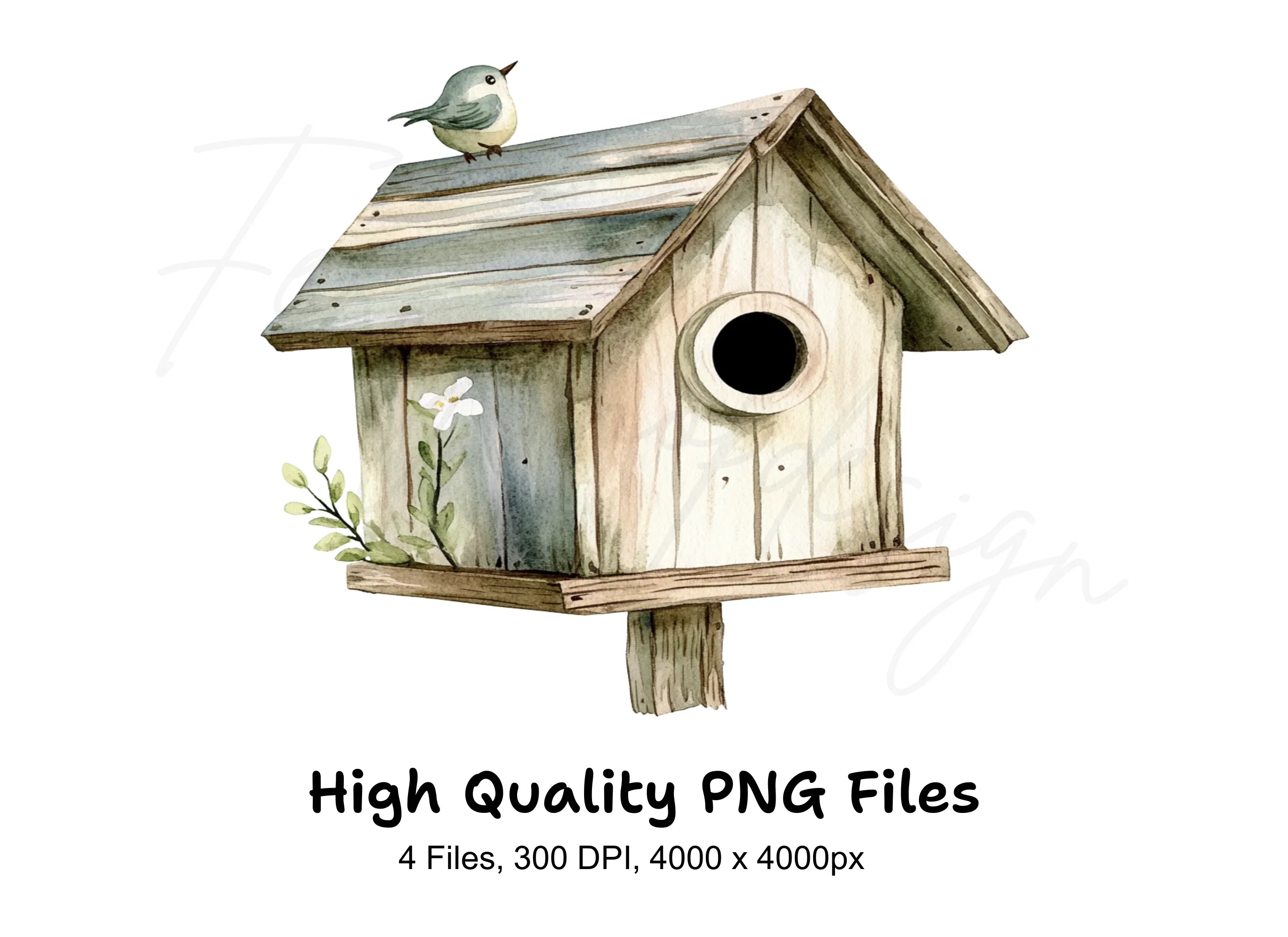 Rustic Birdhouse Clipart Bundle