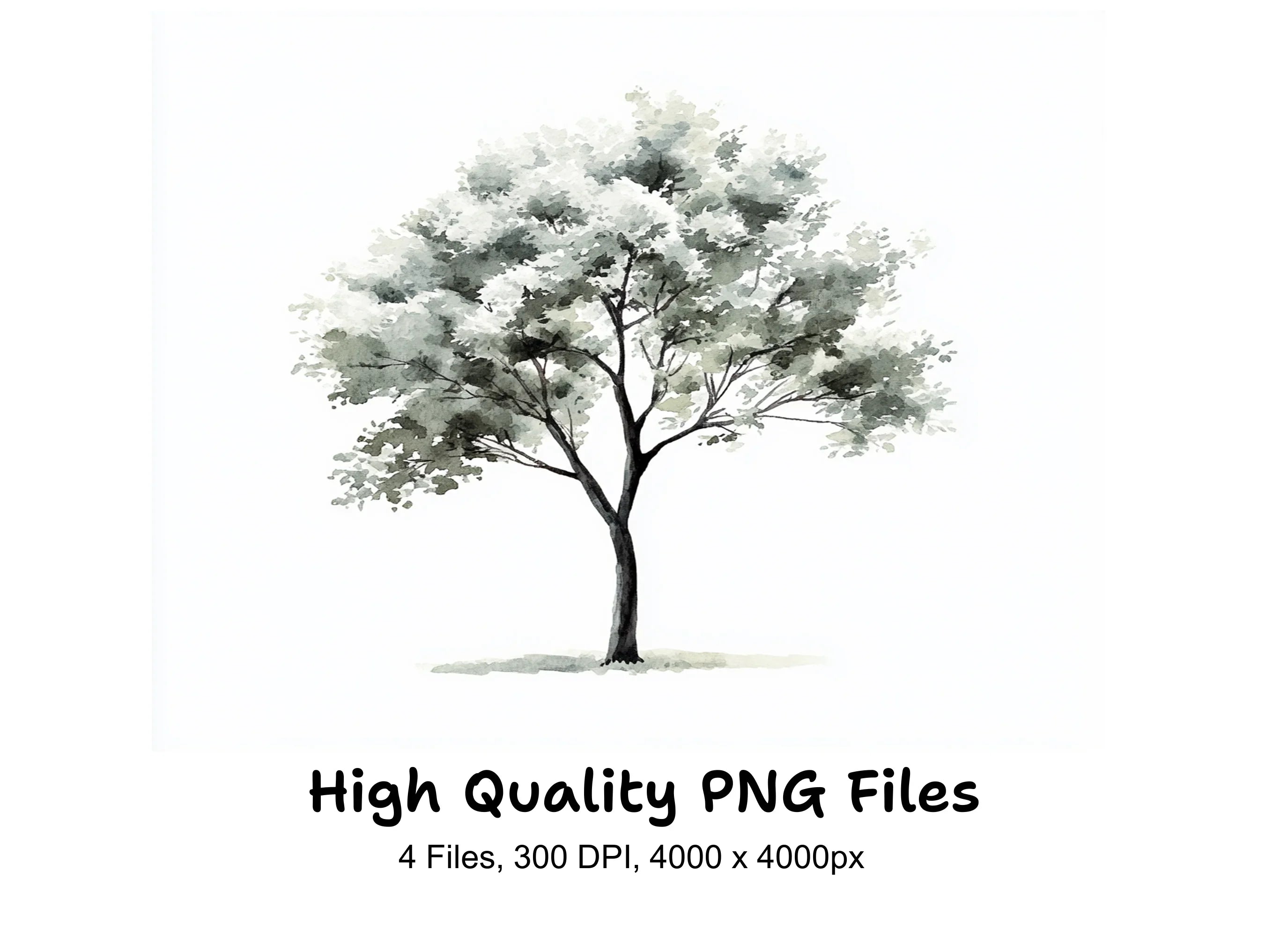 Monochrome Tree Clipart Bundle