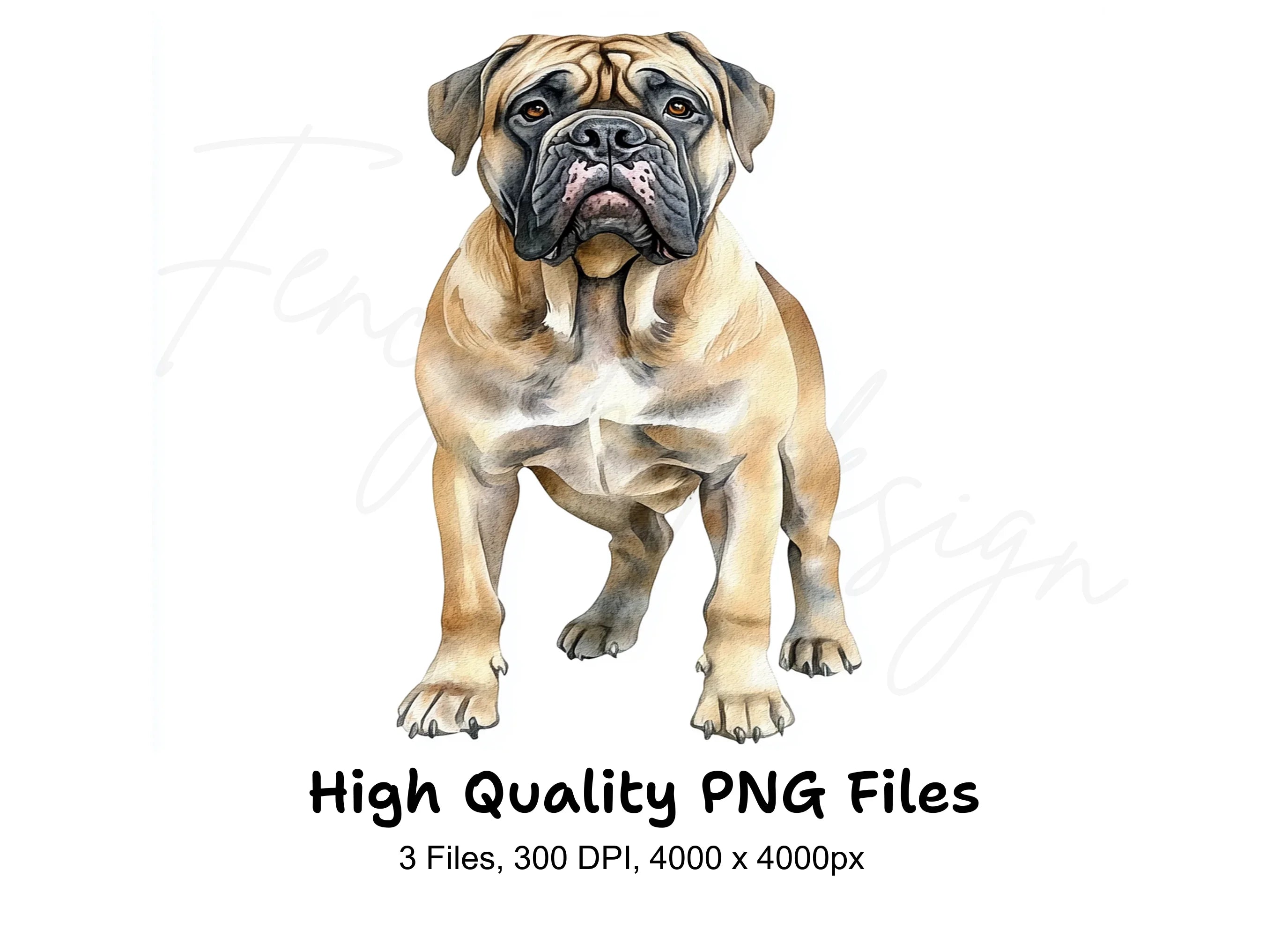 Majestic Bullmastiff Dog Clipart Bundle