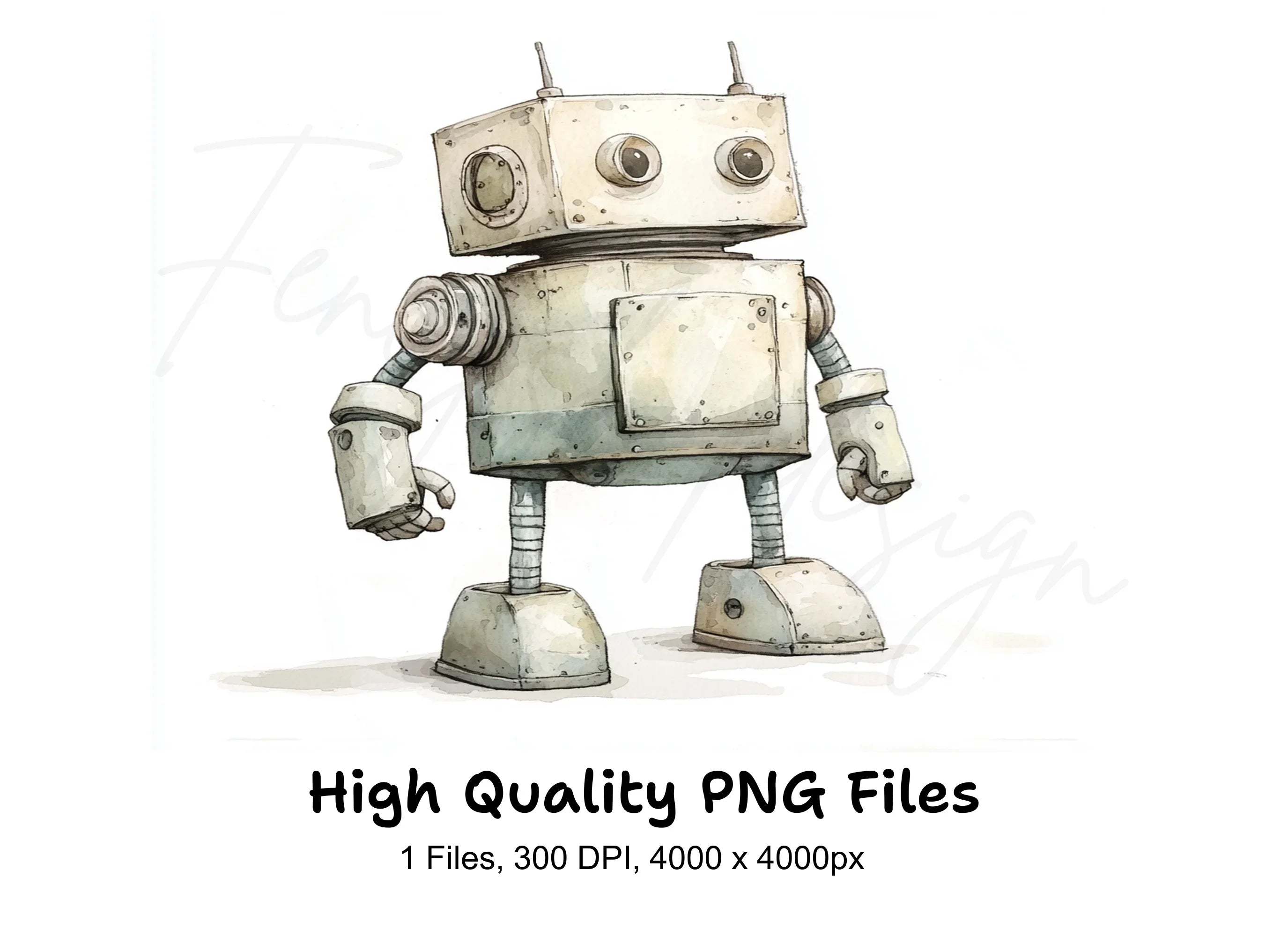 Cute Robot Clipart Bundle