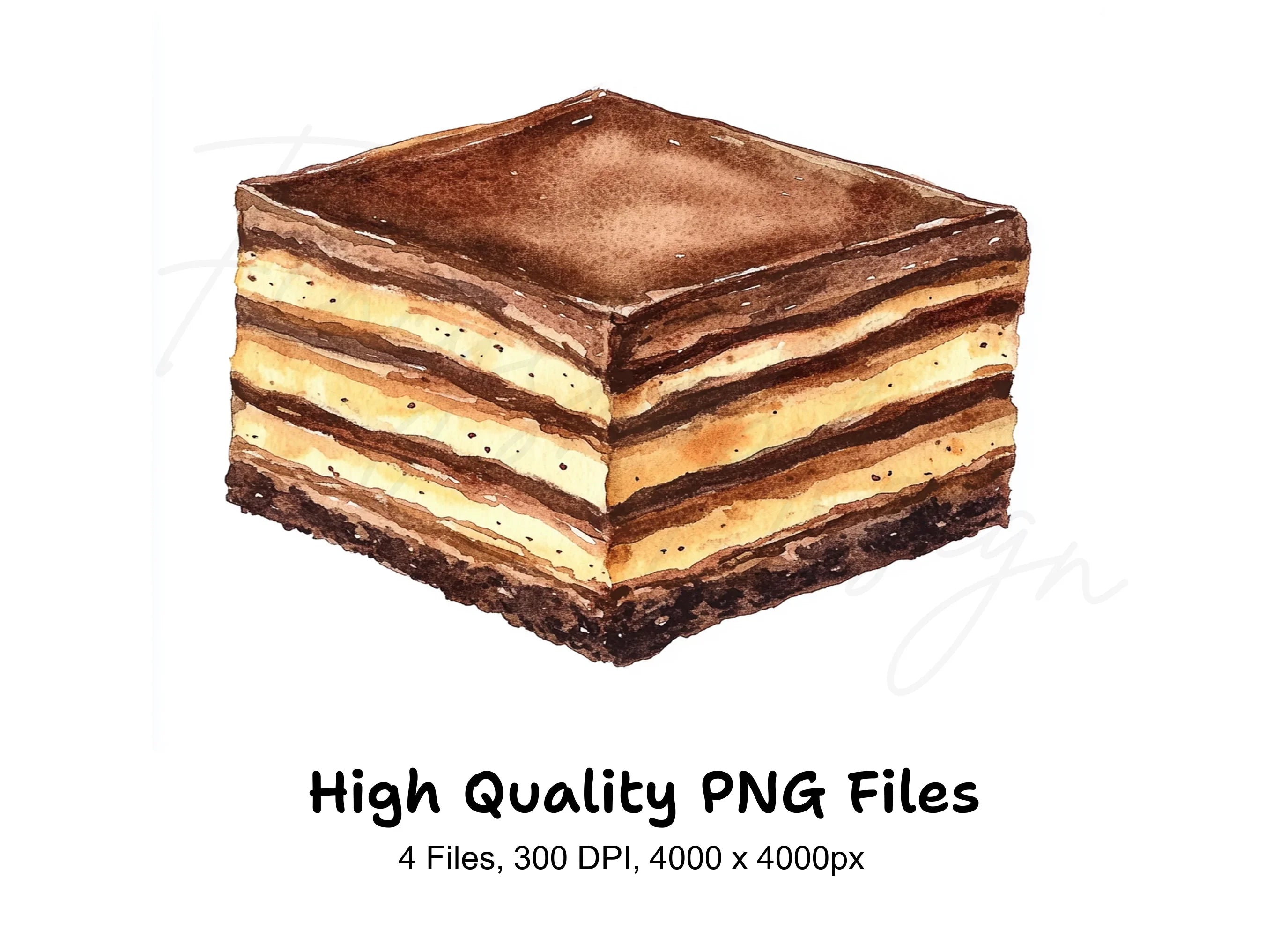 Chocolate Dessert Squares Clipart Bundle
