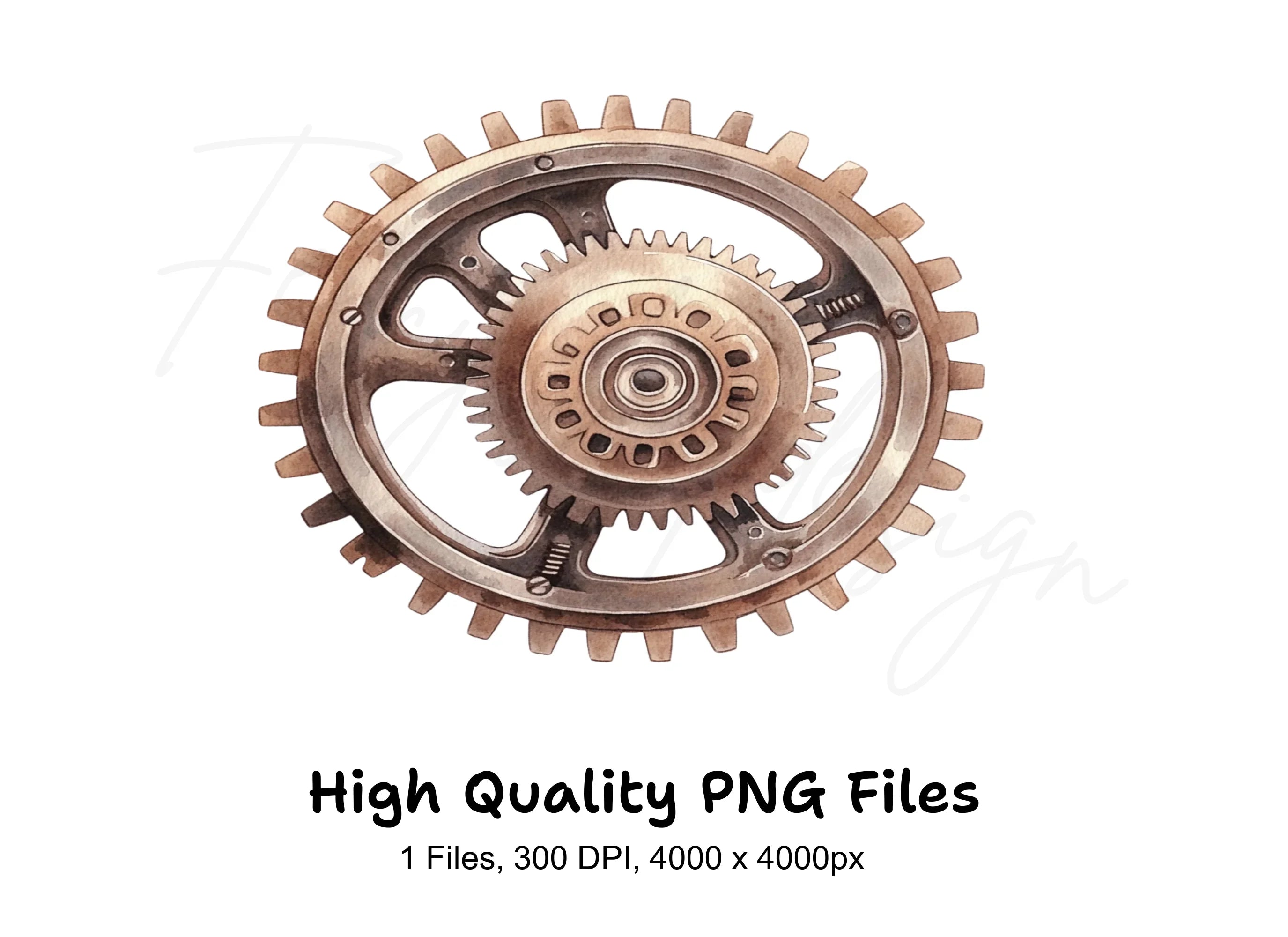 Steampunk Gear Element Clipart Bundle