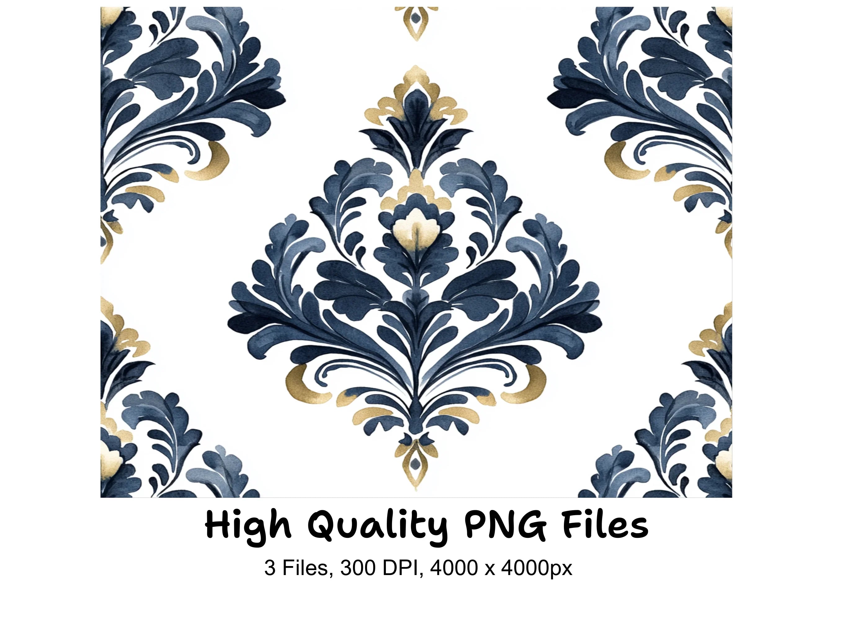 Vintage Damask Pattern Clipart Bundle