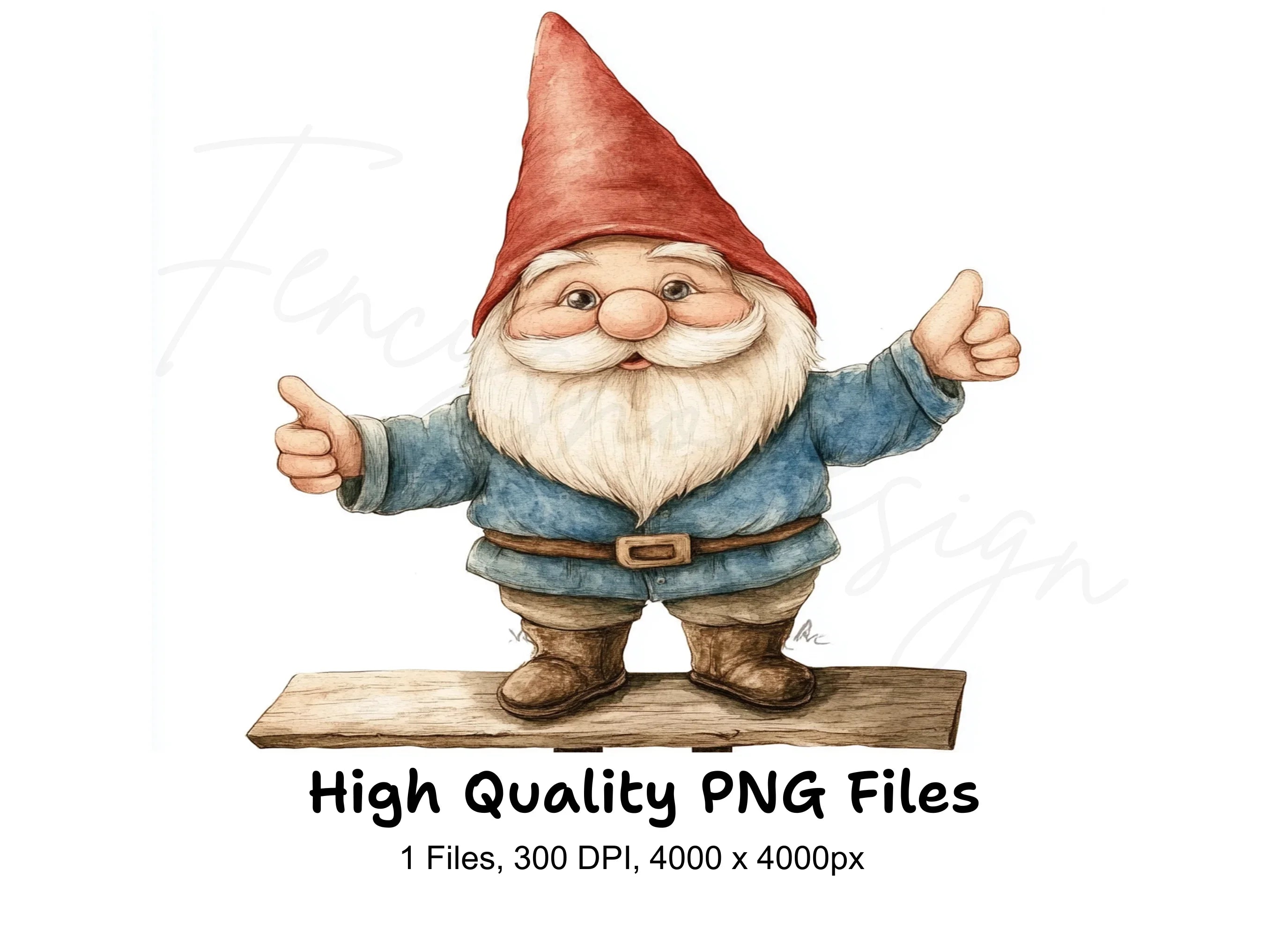 Happy Gnome Thumbs Up Clipart Bundle