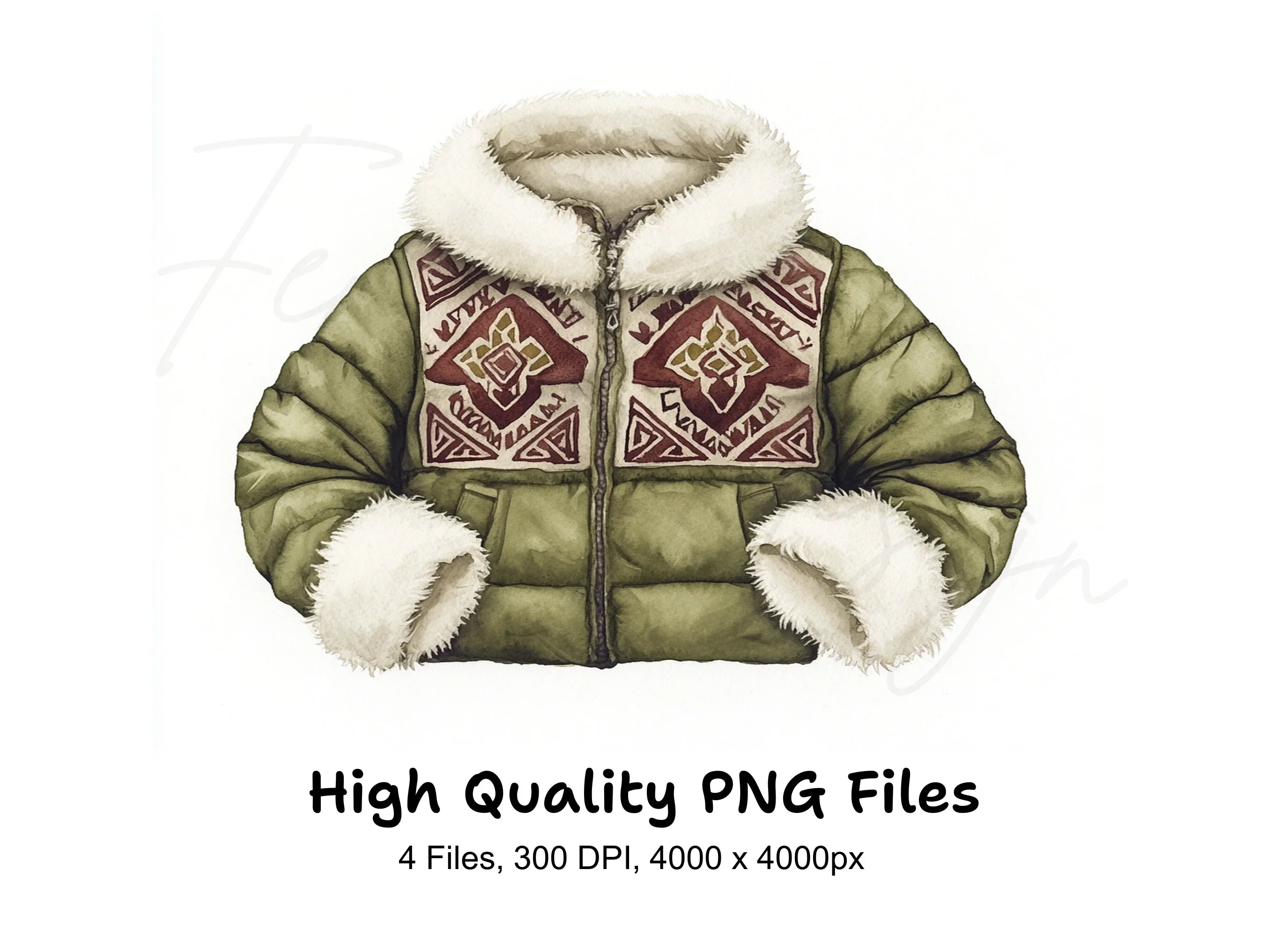 Cozy Winter Jacket Clipart Bundle