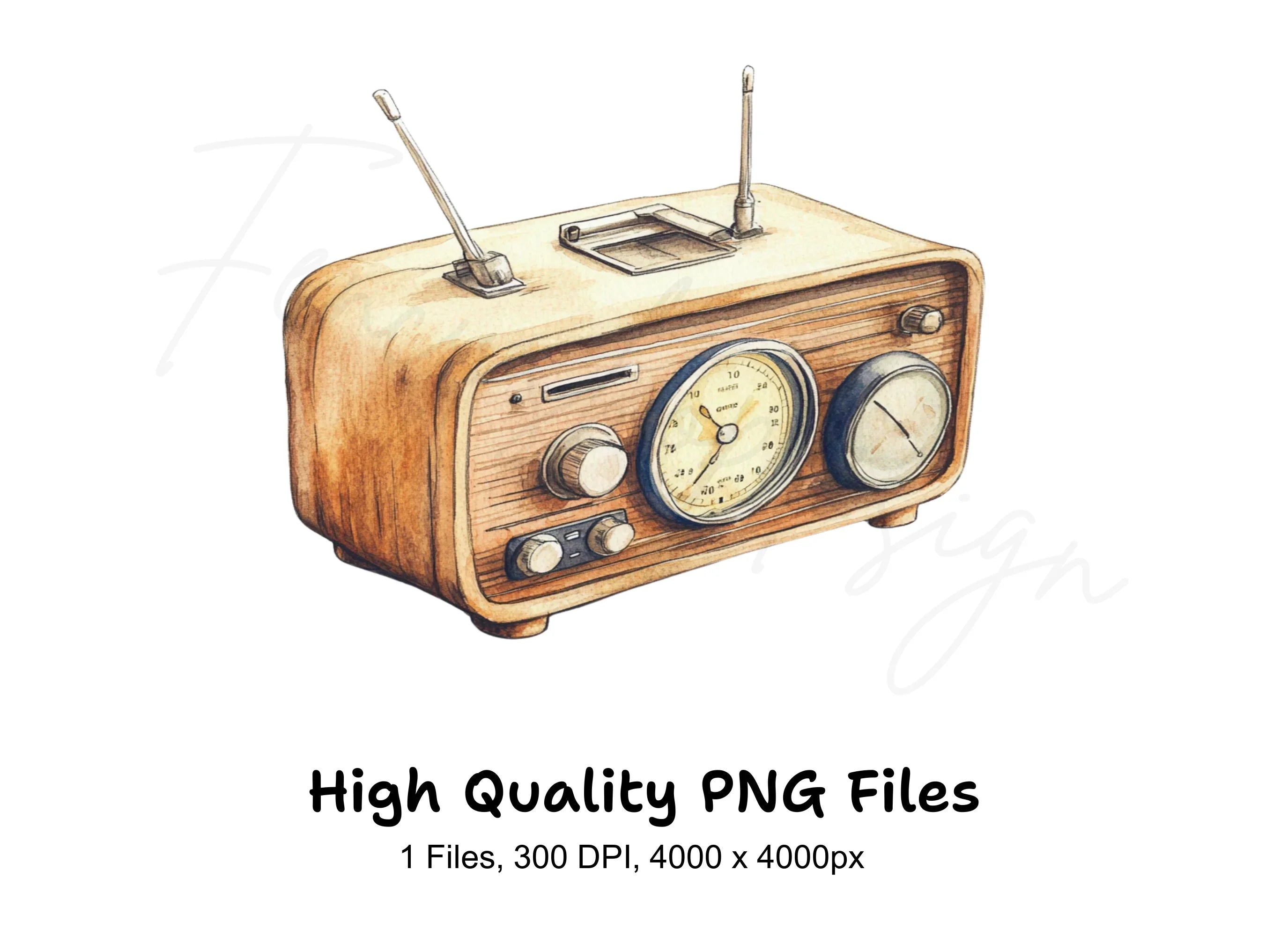 Vintage Radio Clipart Bundle