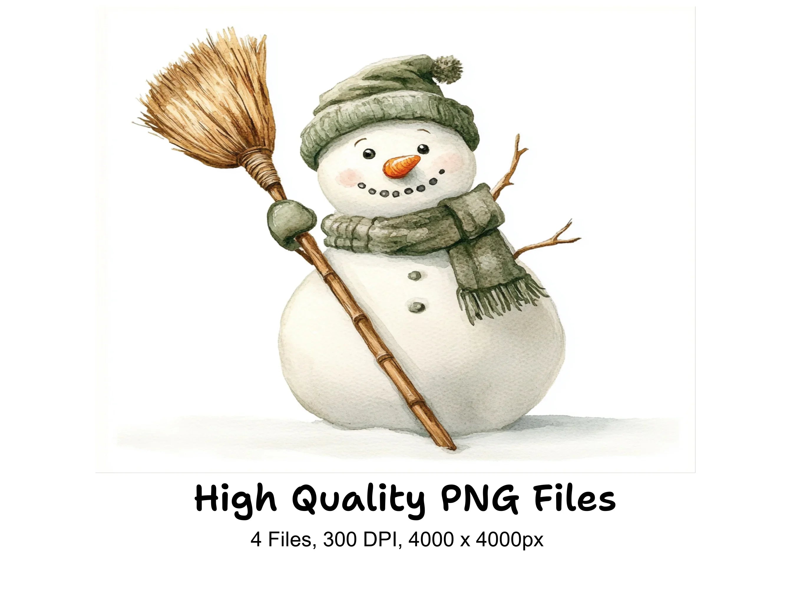 Cute Snowman Winter Clipart Bundle