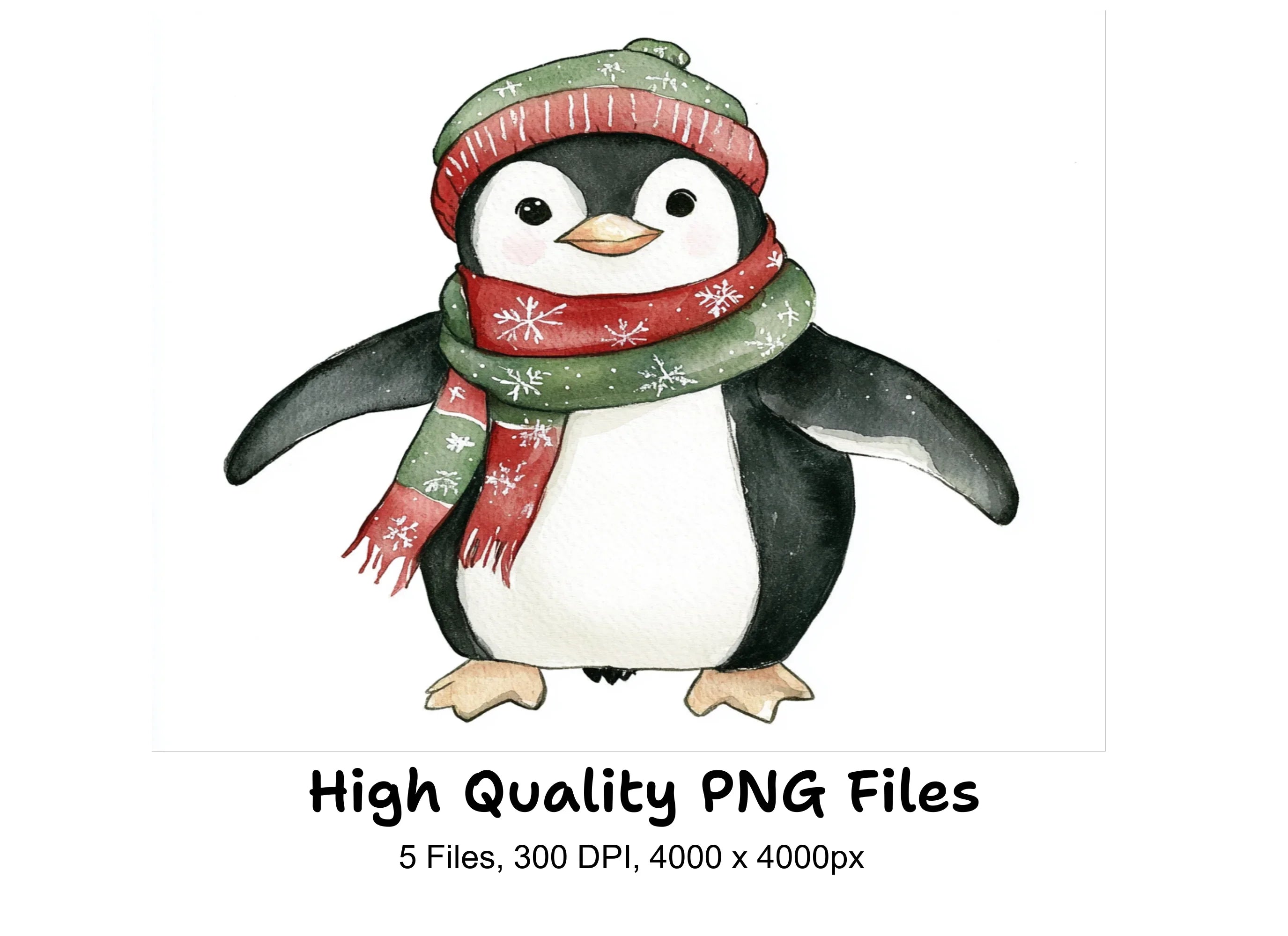 Christmas Penguin Clipart Bundle