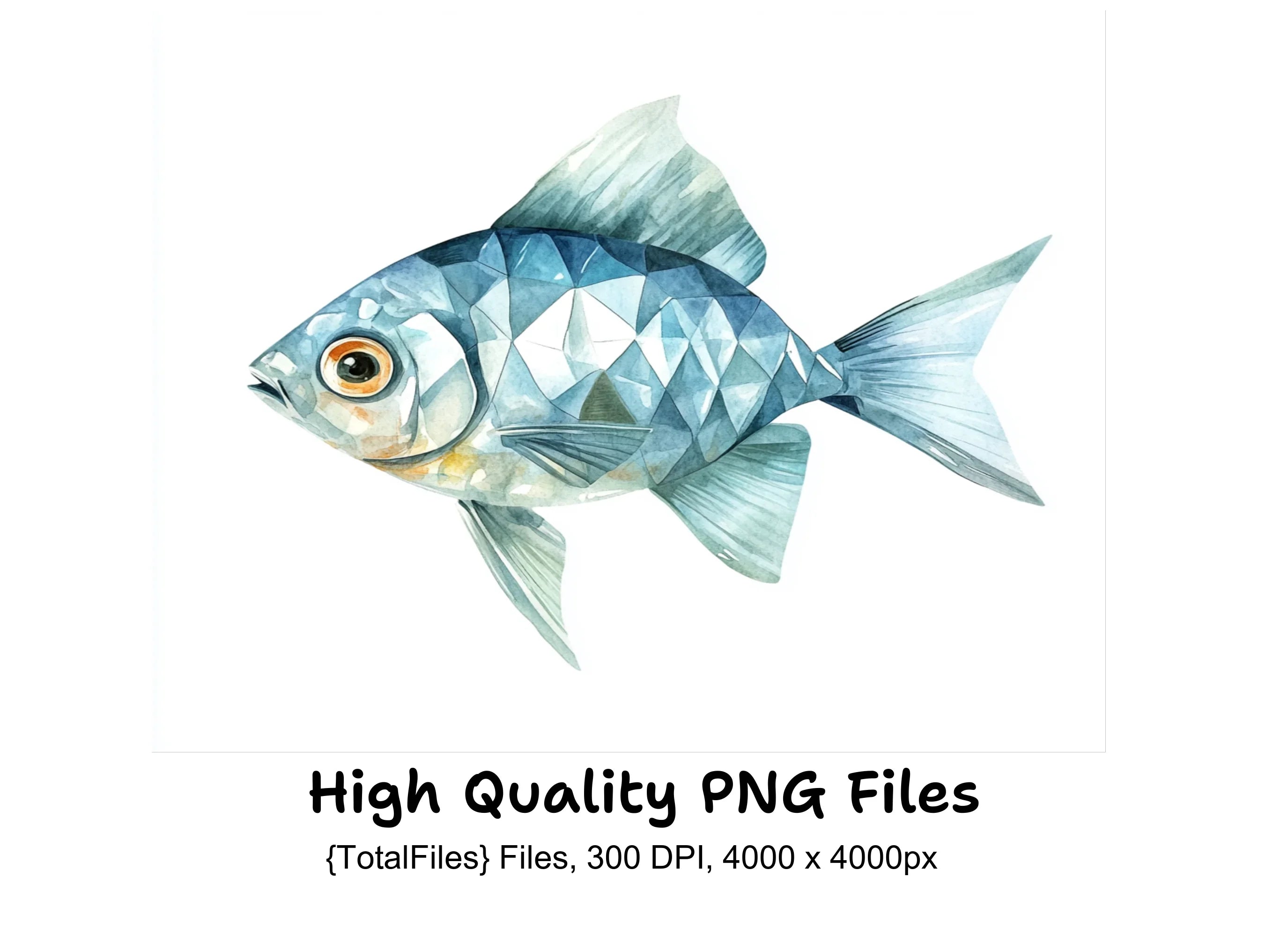 Geometric Fish Clipart Bundle