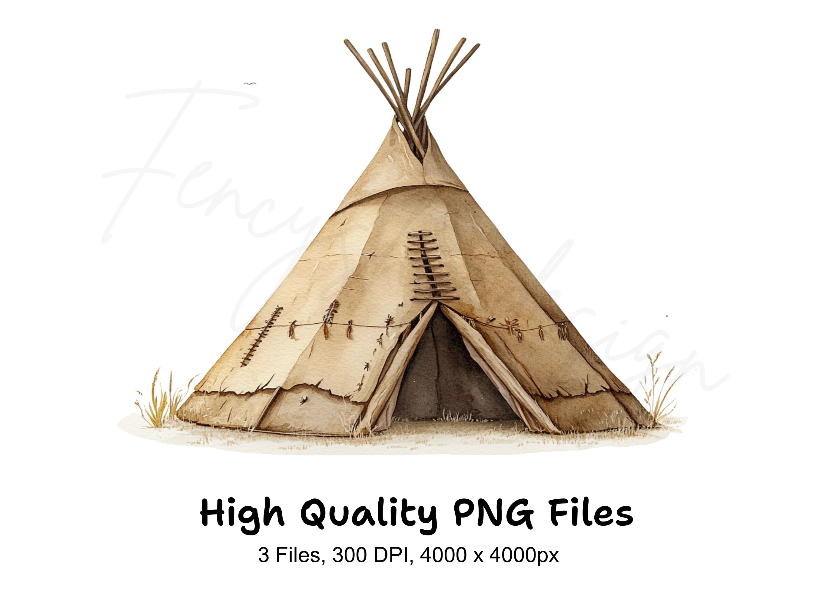 Rustic Teepee Clipart Bundle