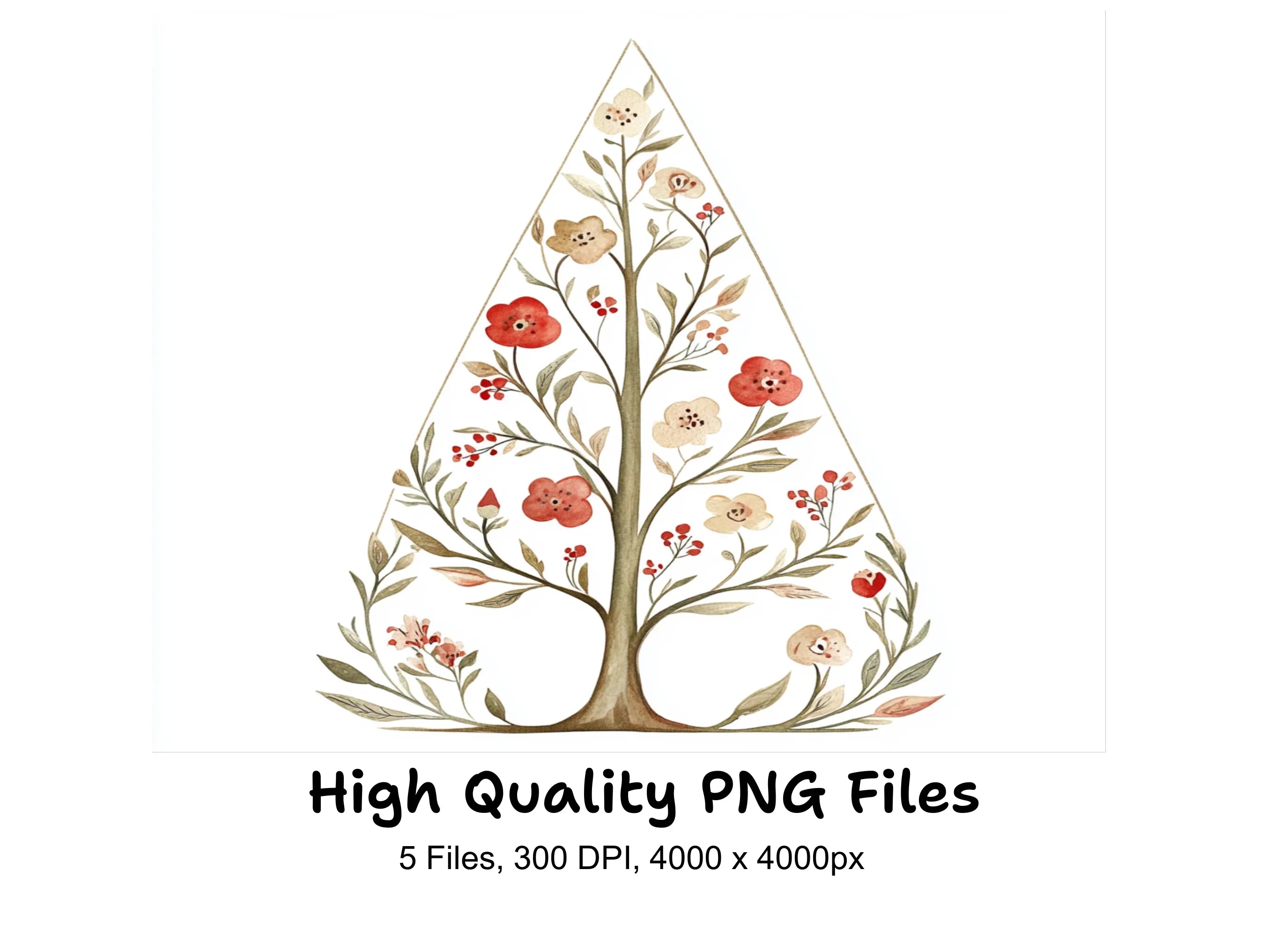 Elegant Floral Triangle Clipart Bundle