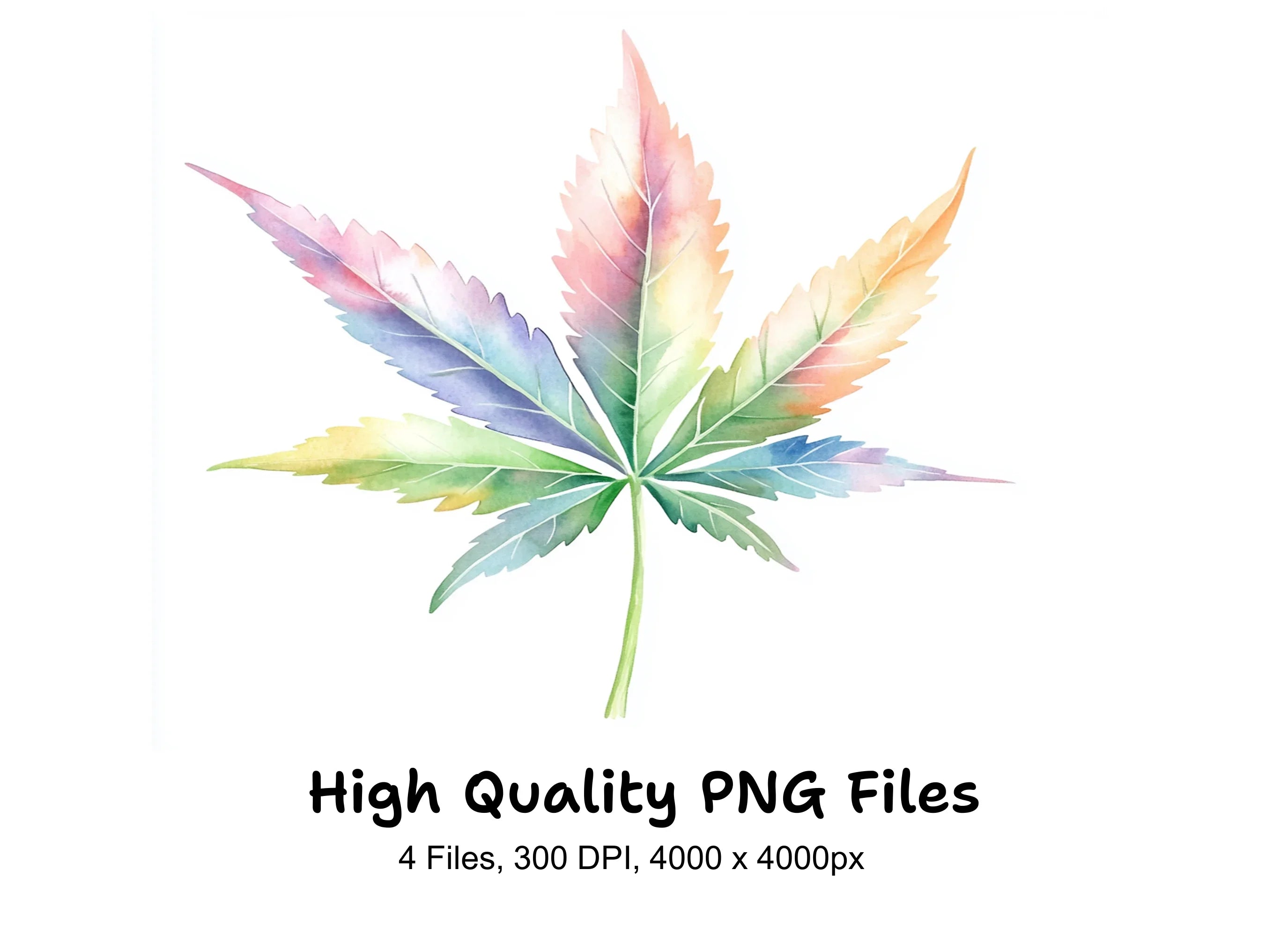 Pastel Cannabis Leaf Clipart Bundle