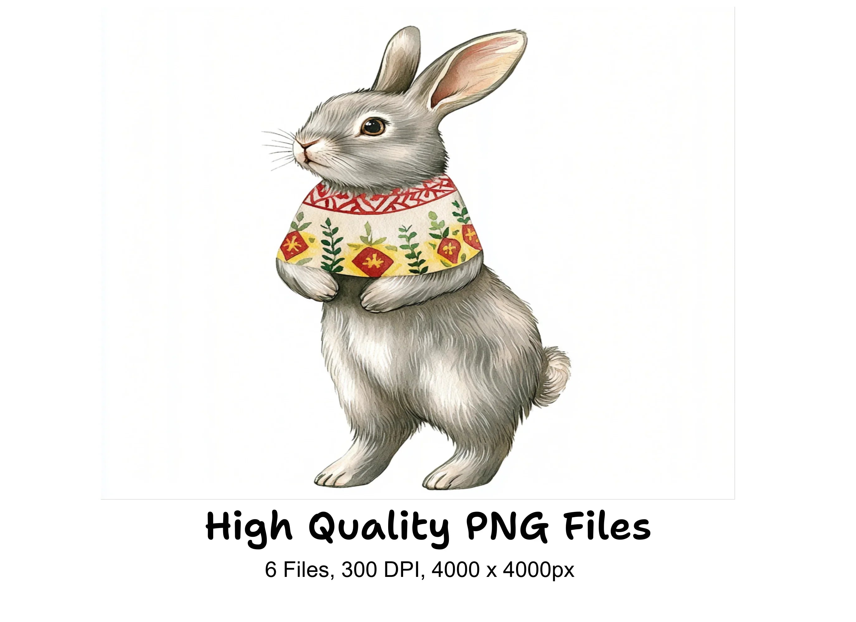 Cute Easter Bunny Clipart Bundle