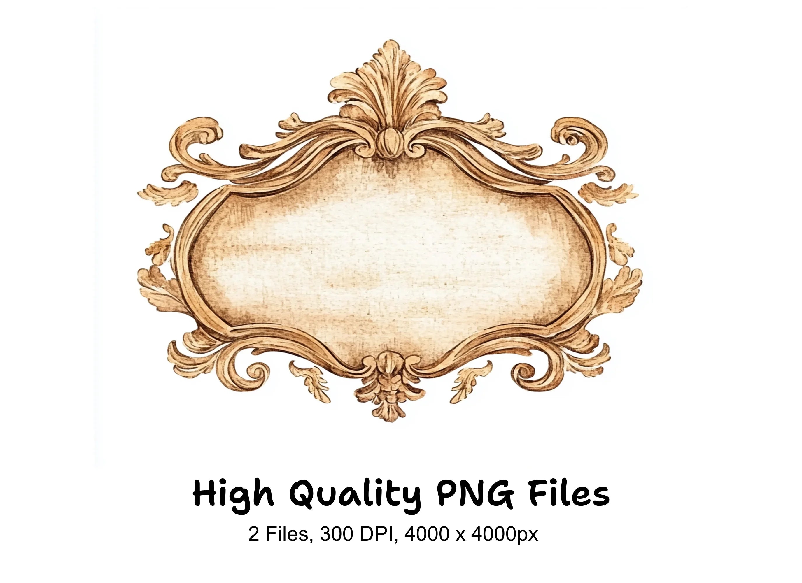 Vintage Gold Frame Clipart Bundle
