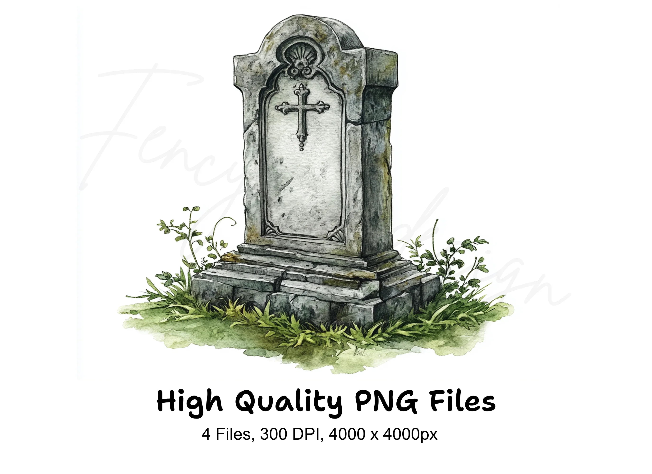 Halloween Gravestone Clipart Bundle