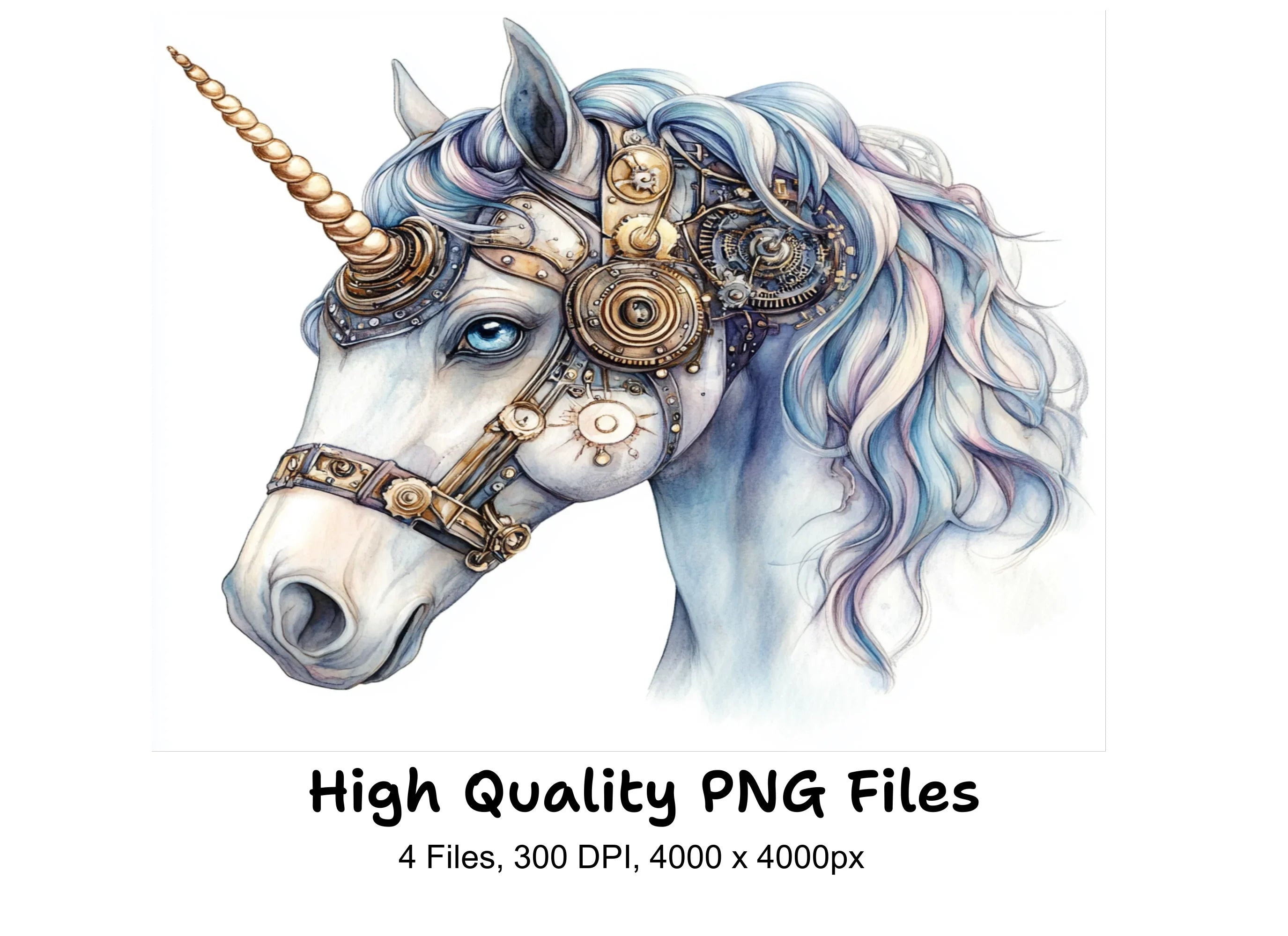 Steampunk Unicorn Clipart Bundle