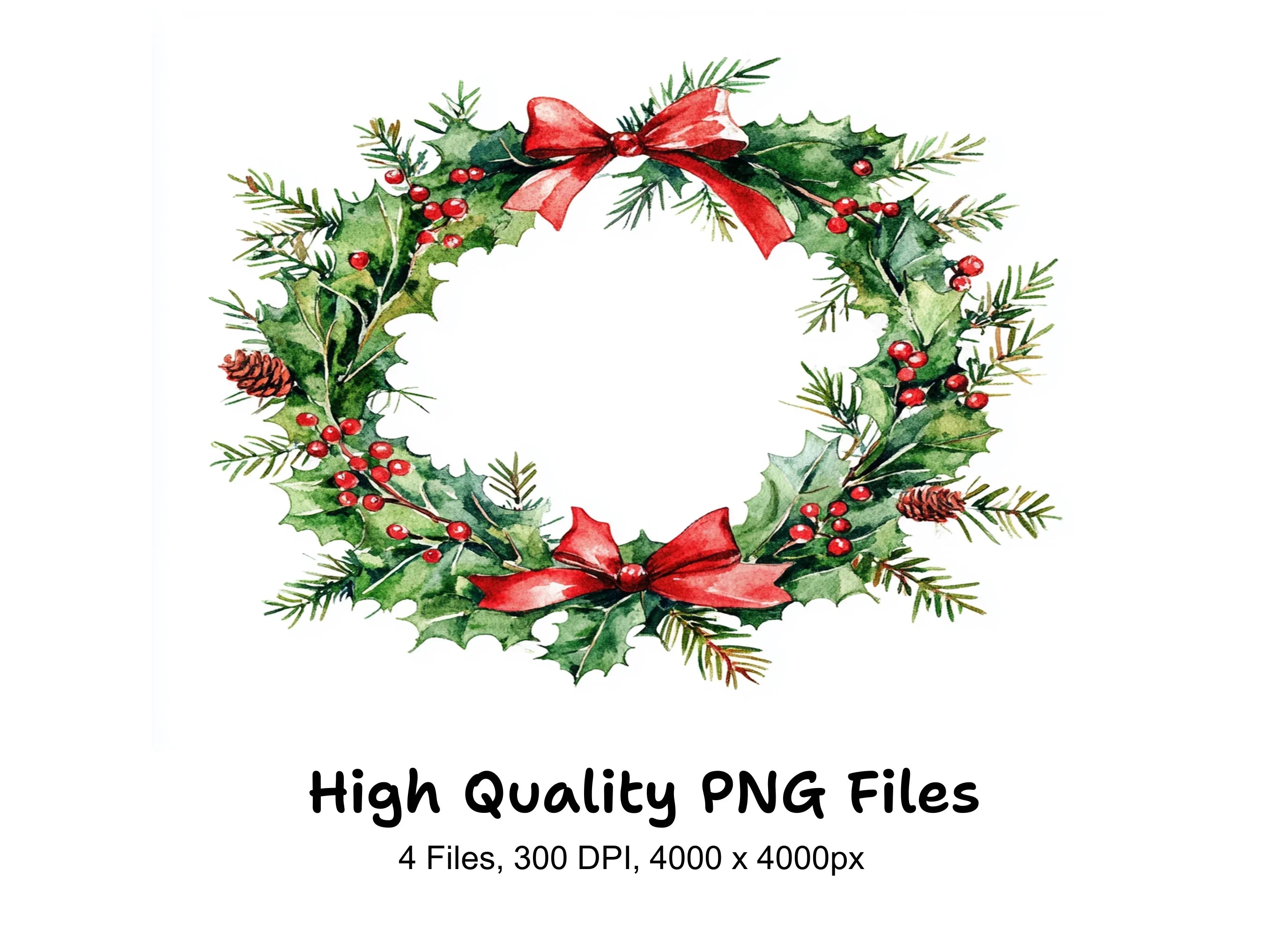 Christmas Wreaths Clipart Bundle